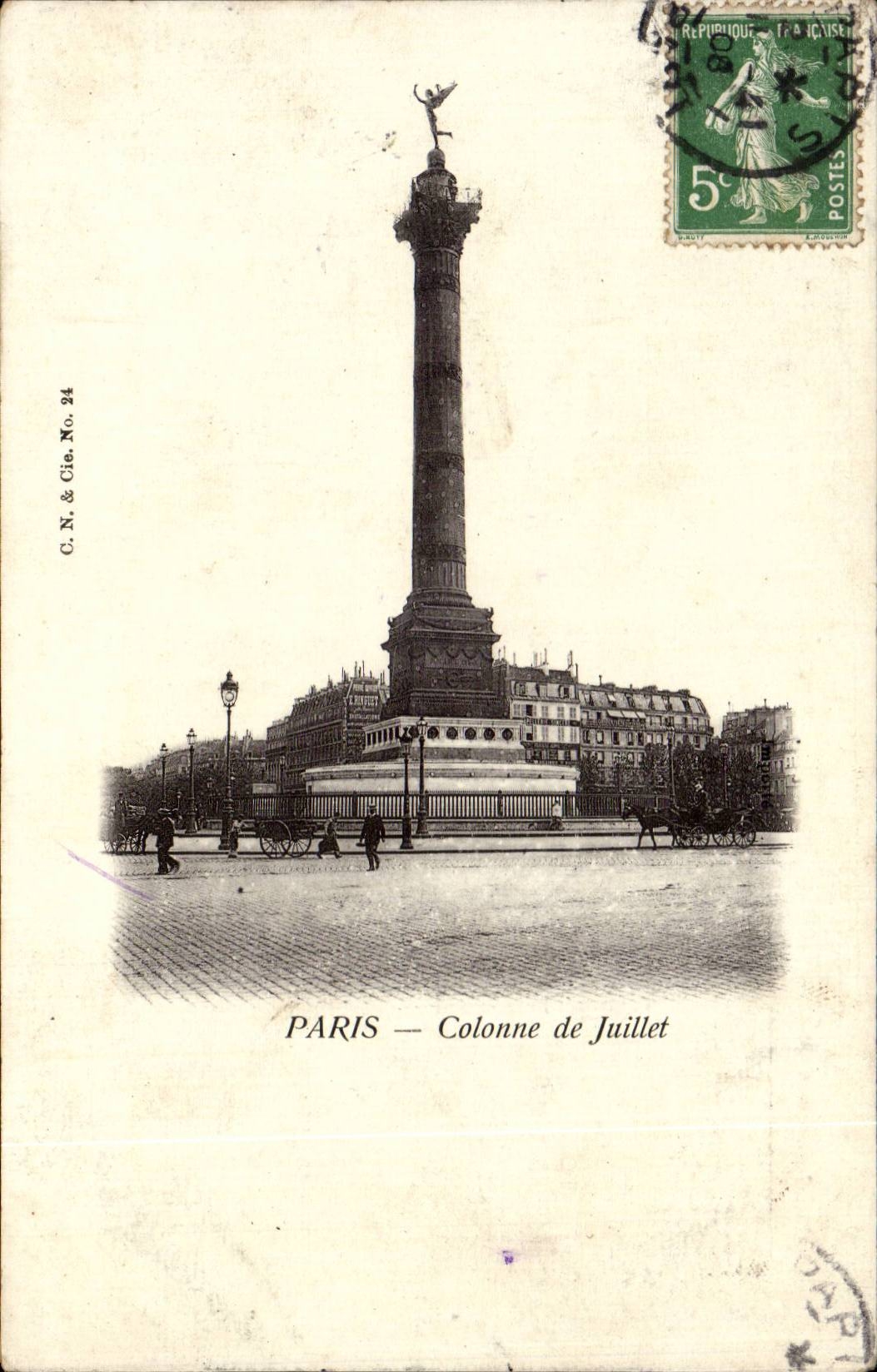 CPA Paris der Ort der Bastille und die Spalte von Juli