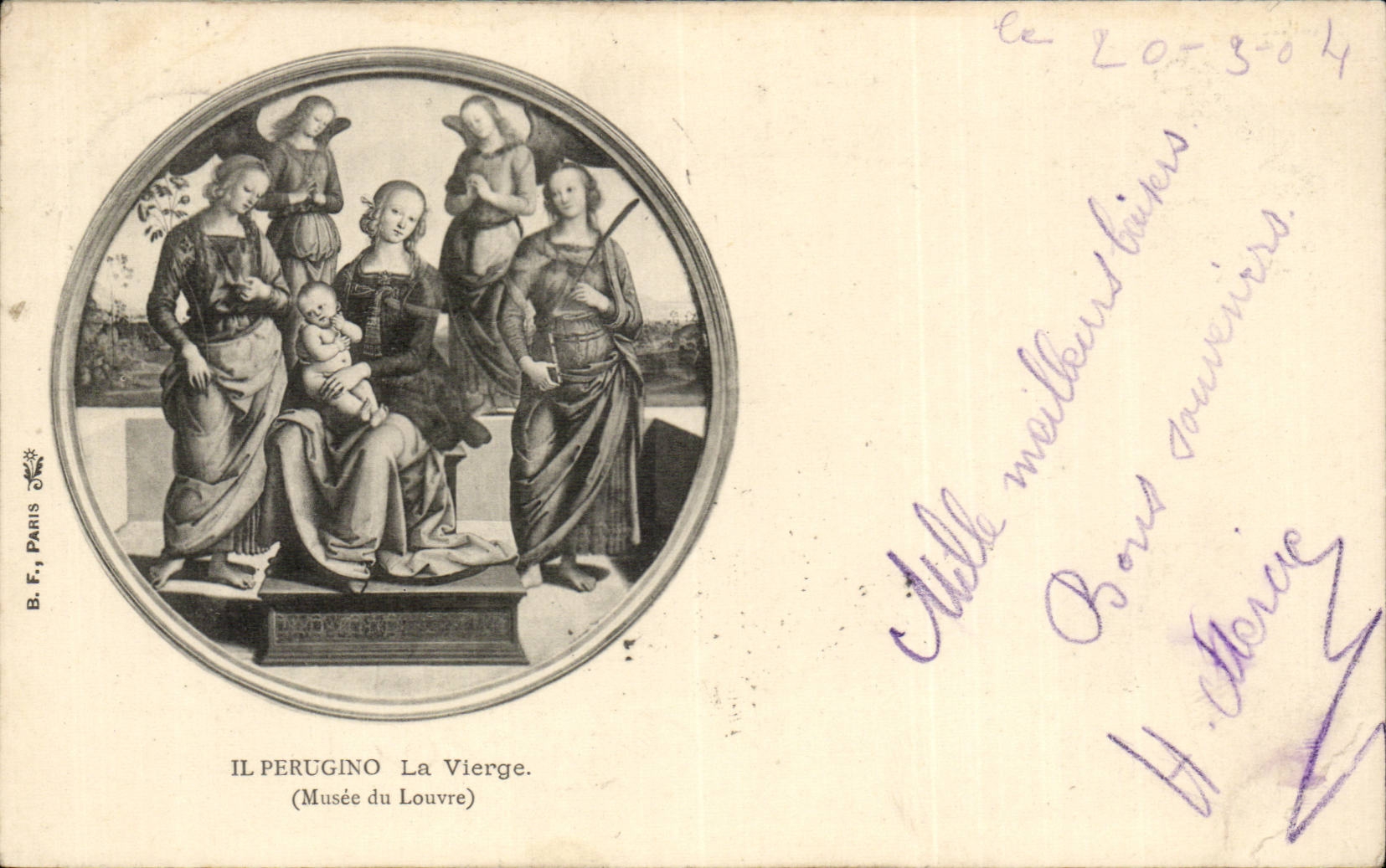 CPA Fantaise Il Perugino La Vierge (Musee du Louvre)
