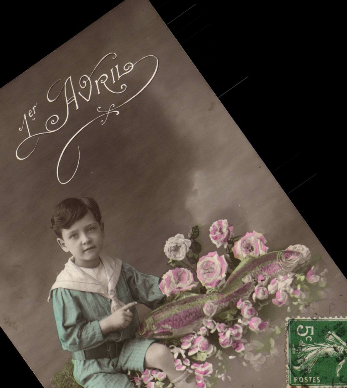 CPA Fantaise Child Boy April 1st