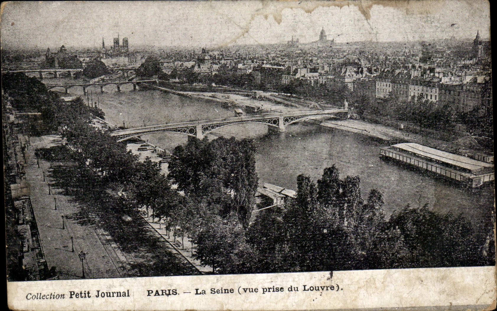 Paris CPA la Seine (vue prise du Louvre)