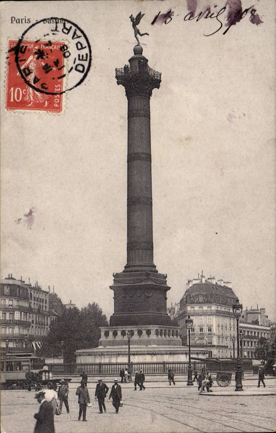 Paris CPA der Ort der Bastille
