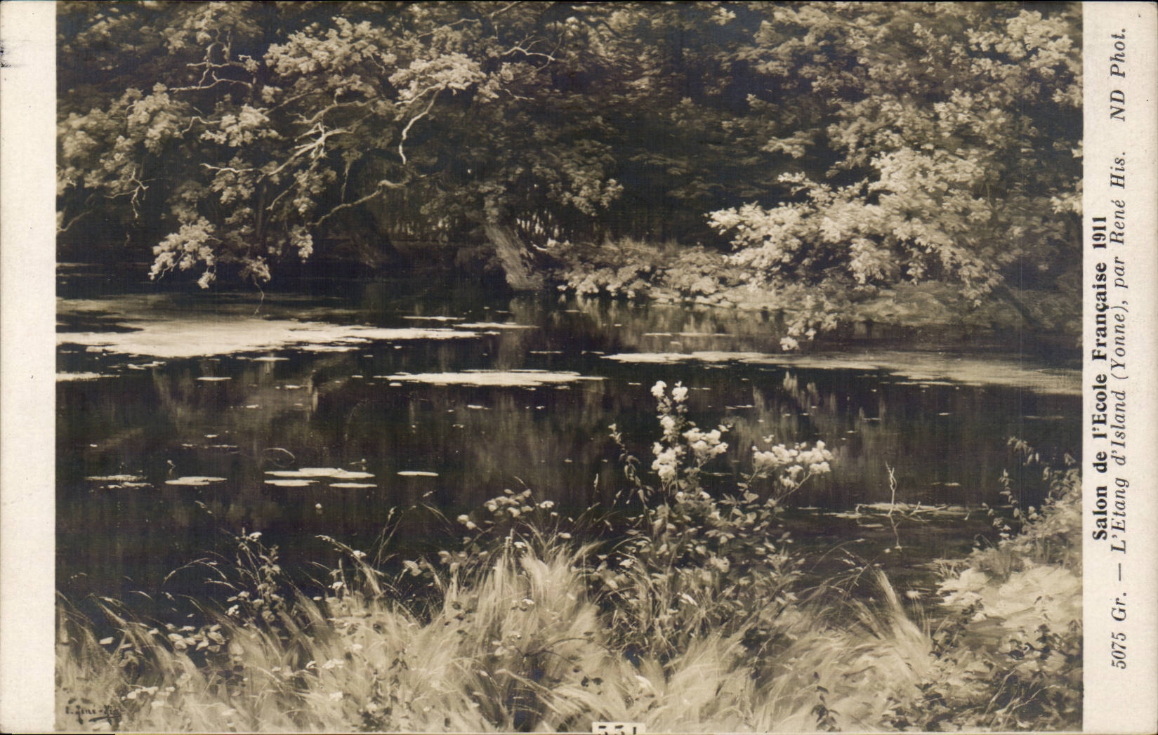 CPA SAlon 1911 L'etang d'island ( Yonne ) par Rene His
