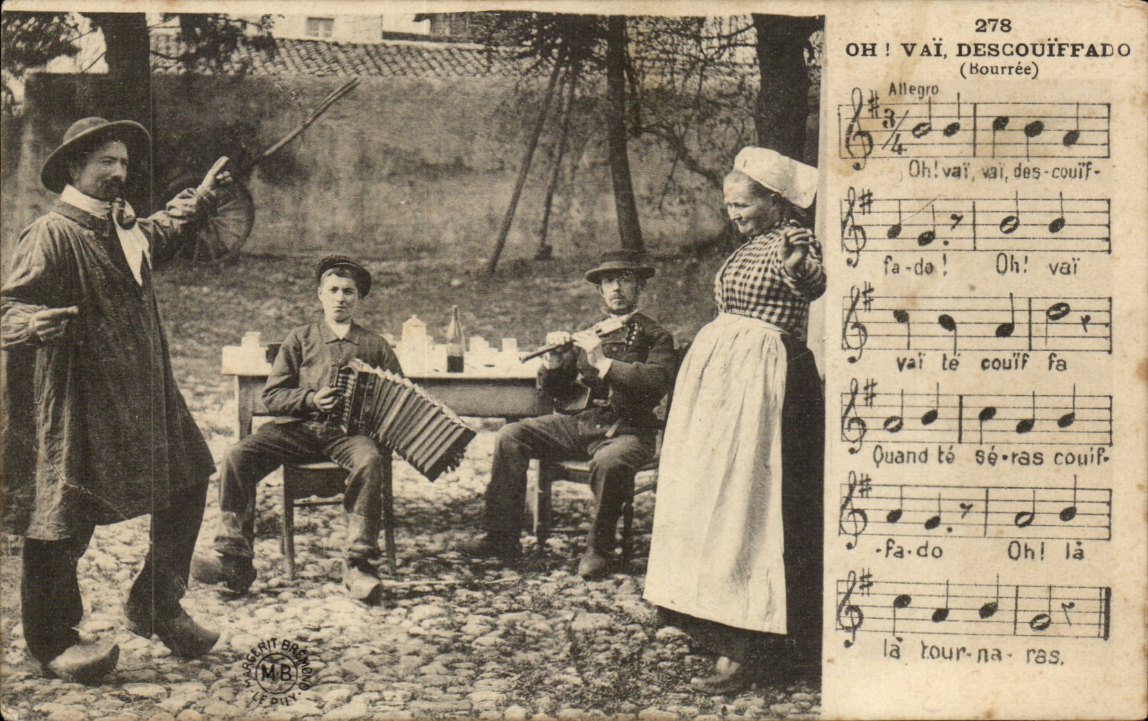 CPA Folklore Costume Dances Oh! Vai Descouiffado (faggot accordion)