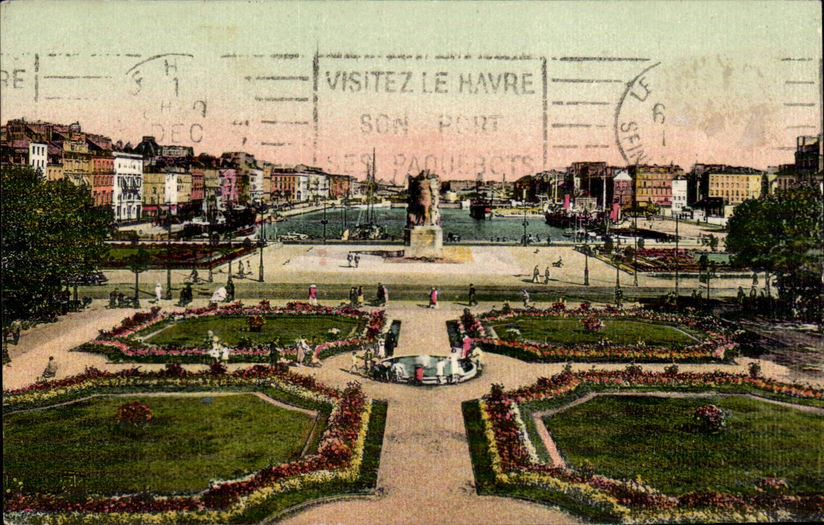 CPA Le Havre the Gambetta place and gardens
