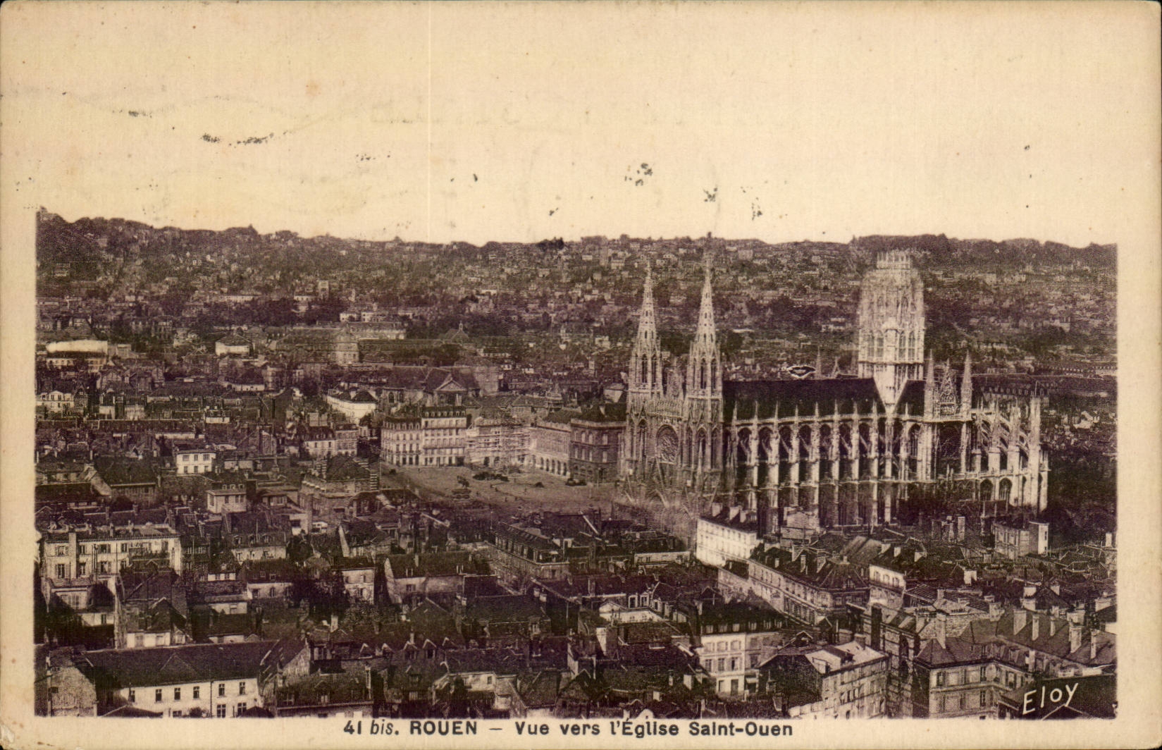 CPA Rouen Church Seen towards the church Saint ouen