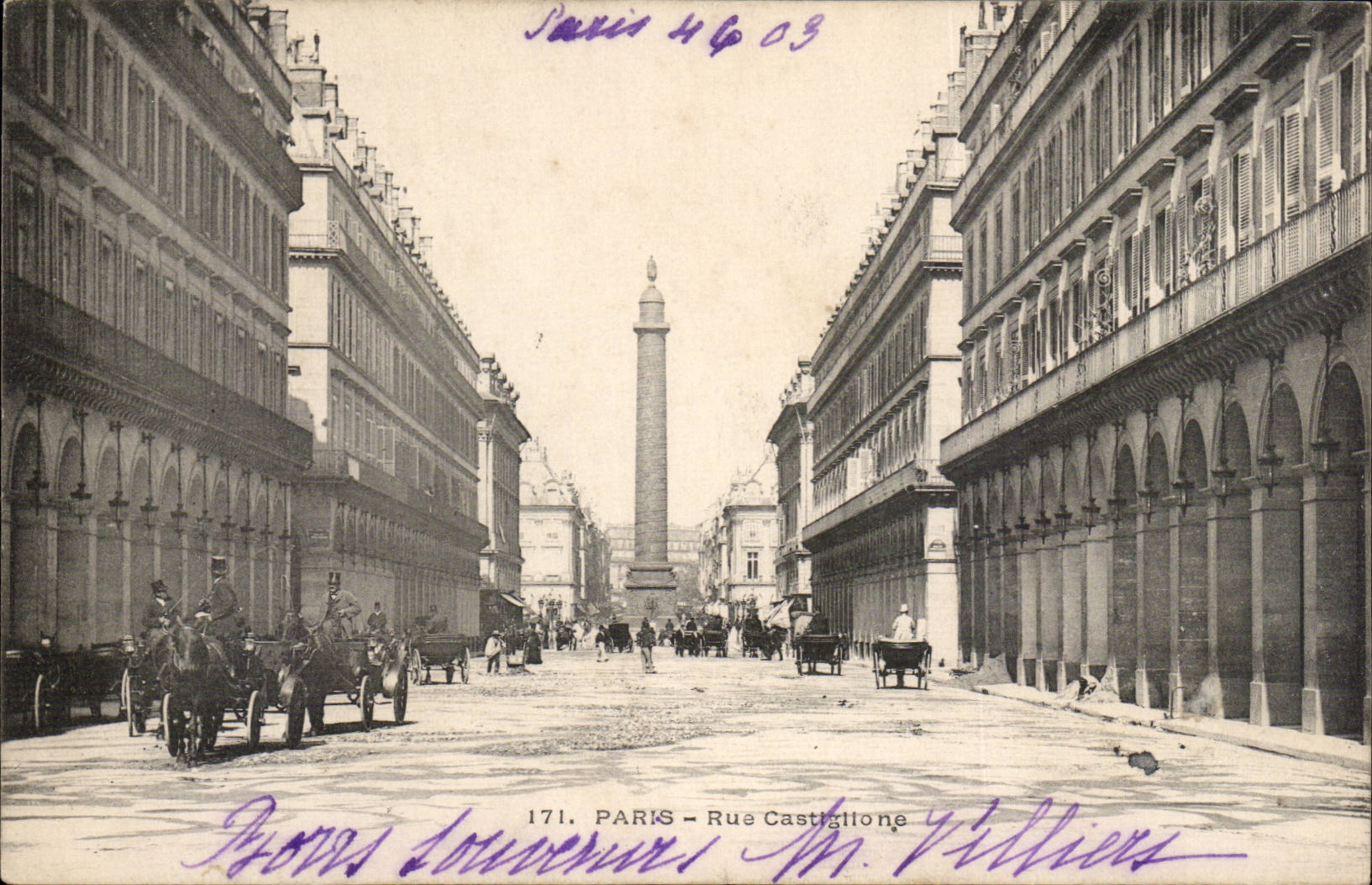 Paris CPA Street Castiglione