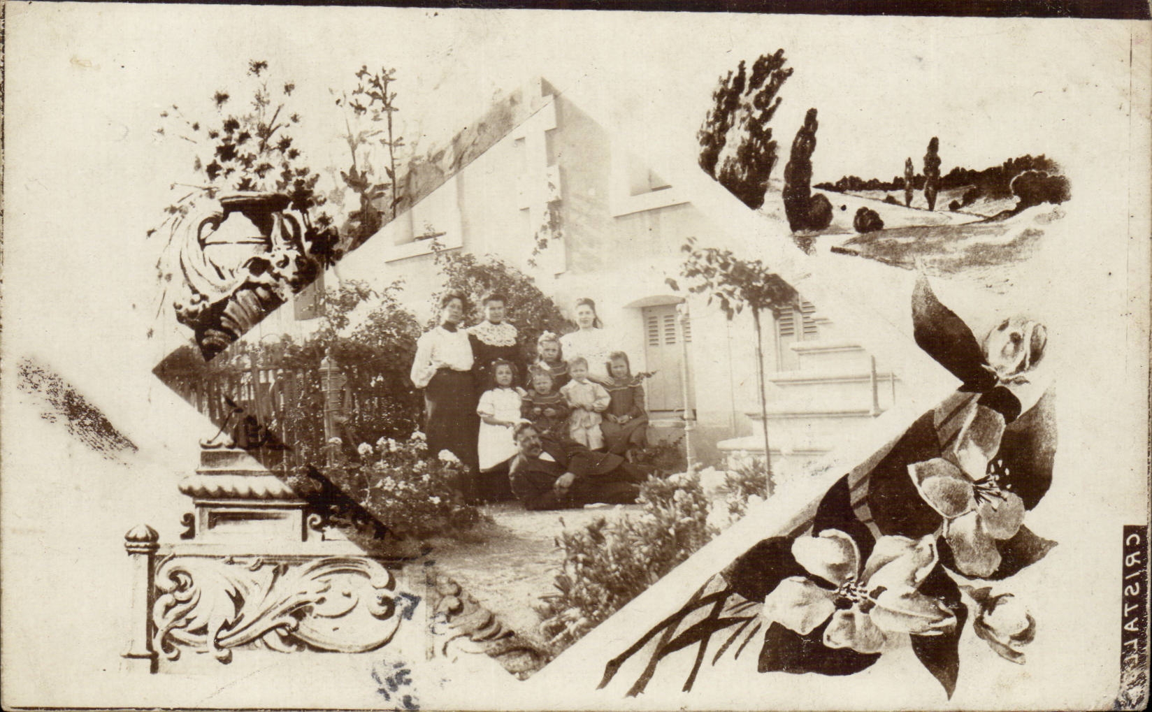 CPA Real photo Tours Fantasy Family in the countryside