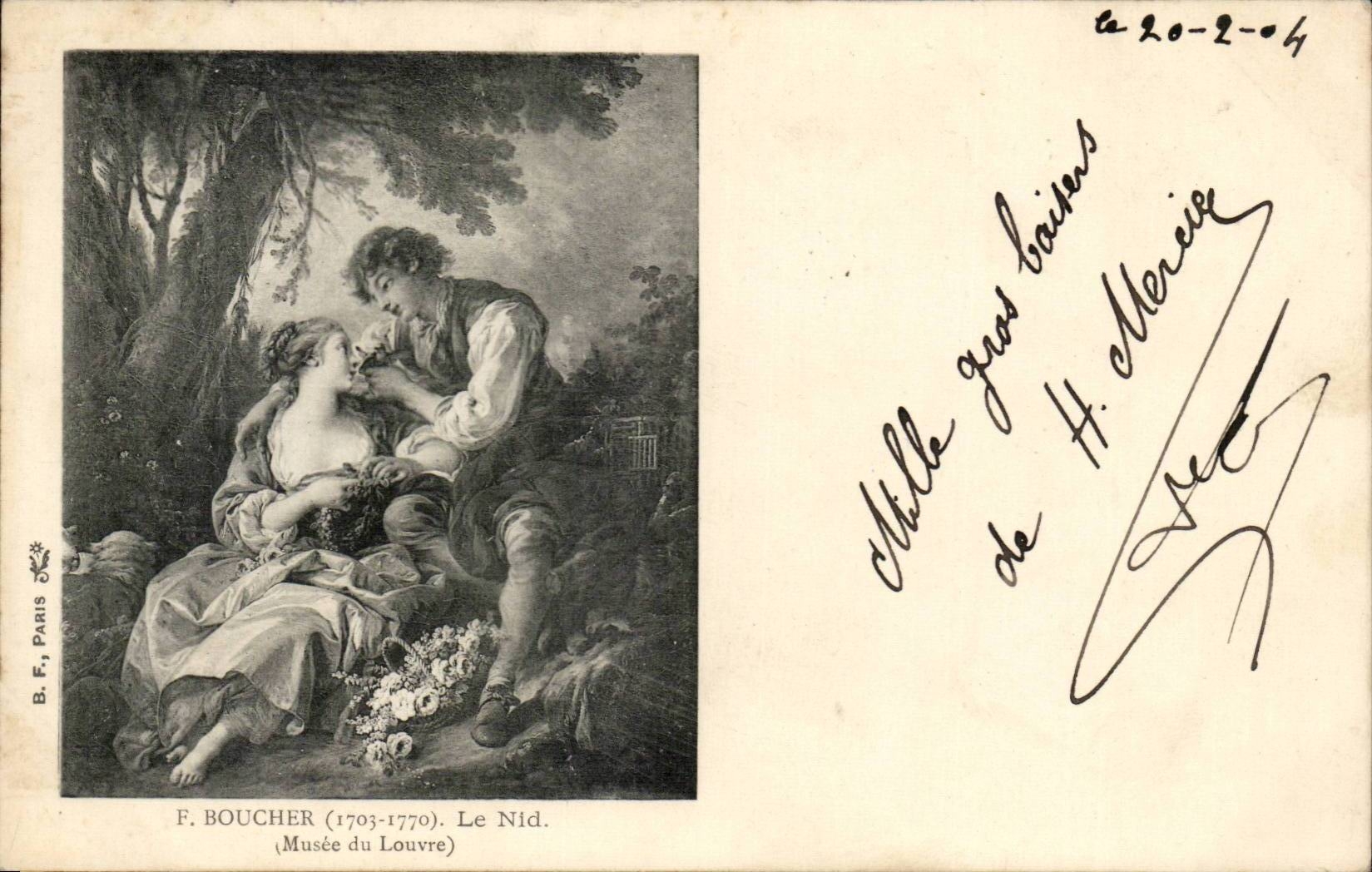 CPA Fantaisie Boucher Le nid Musee du Louvre Paris 