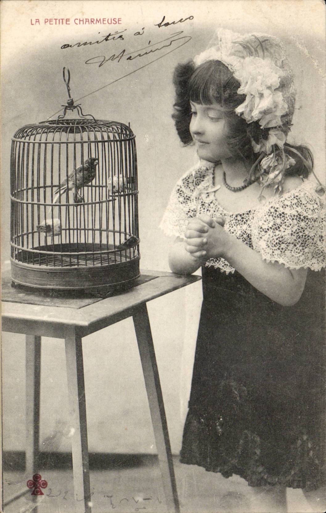 CPA Fantasy Child the small charming lady bird