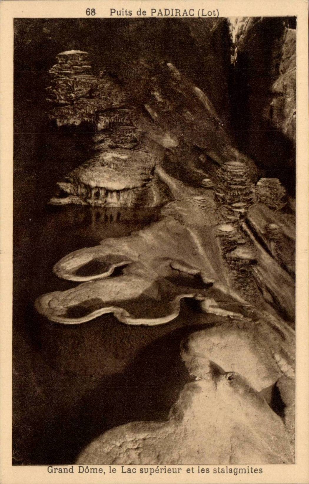 CPA Well of Padirac Large Dome the higher lake and stalagmites