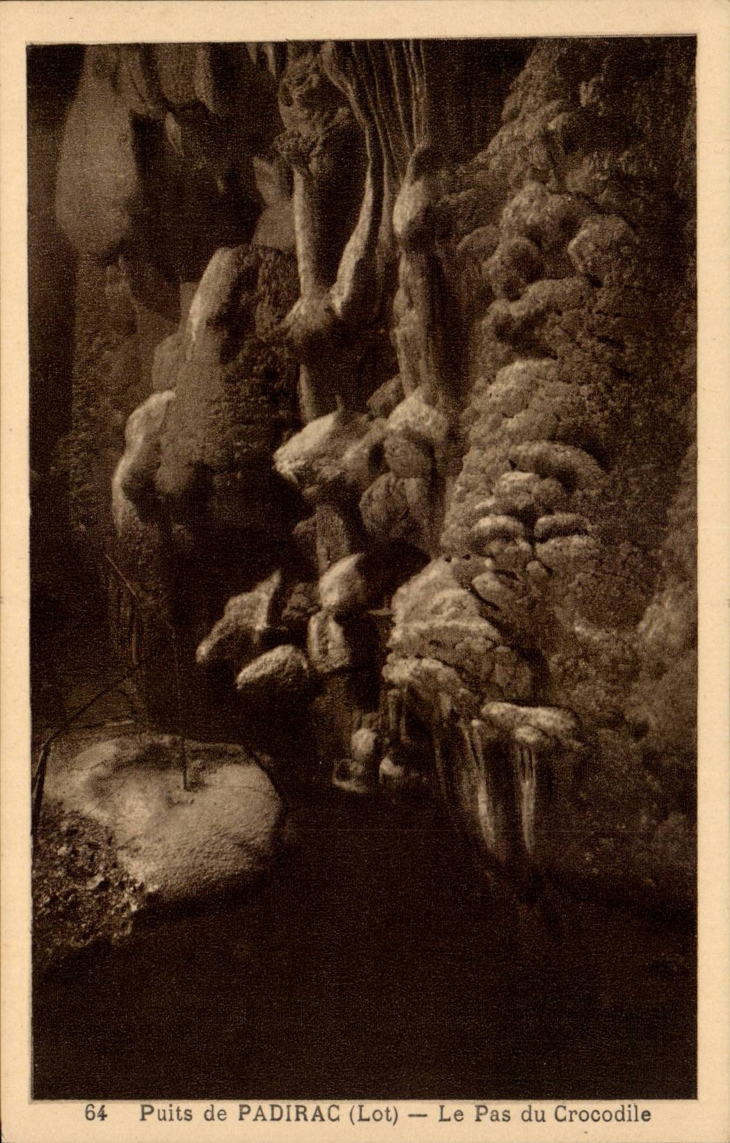 CPA Well of Padirac the lake of the crocodile