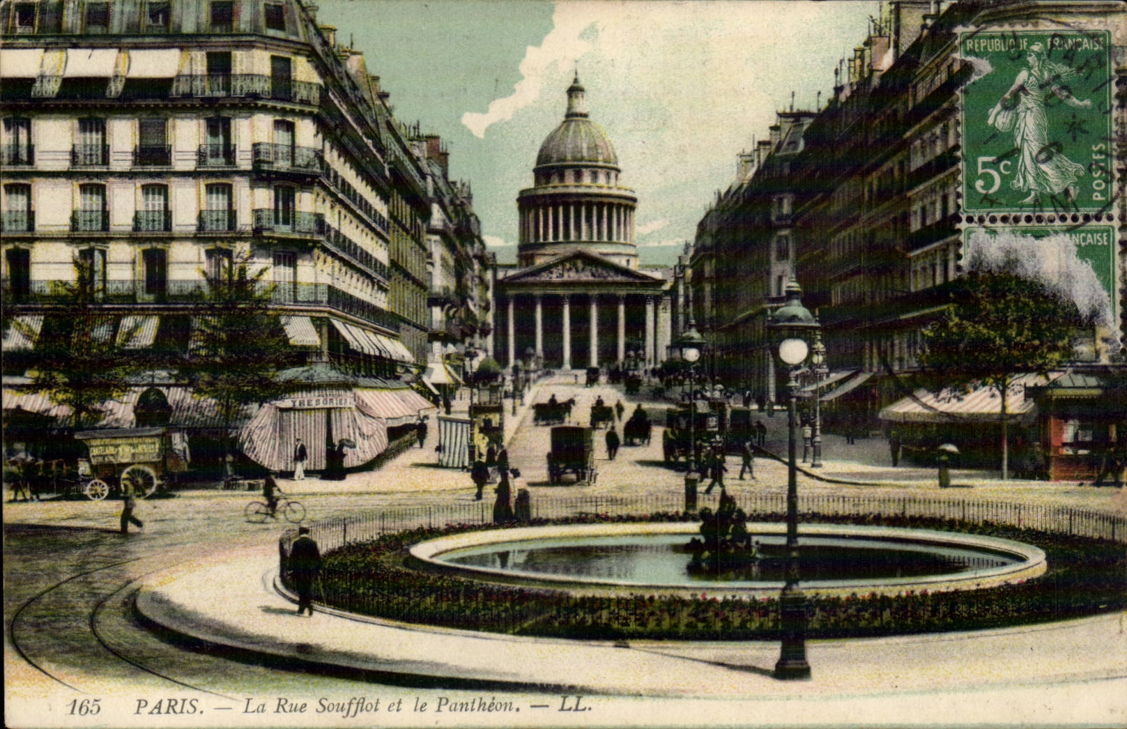 Paris CPA the street Soufflot and the Pantheon
