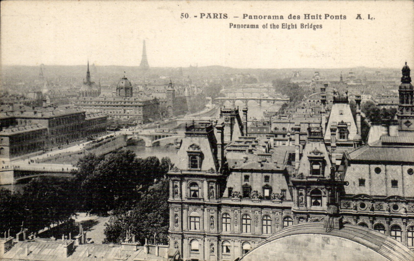 Paris CPA Panorama des huit ponts