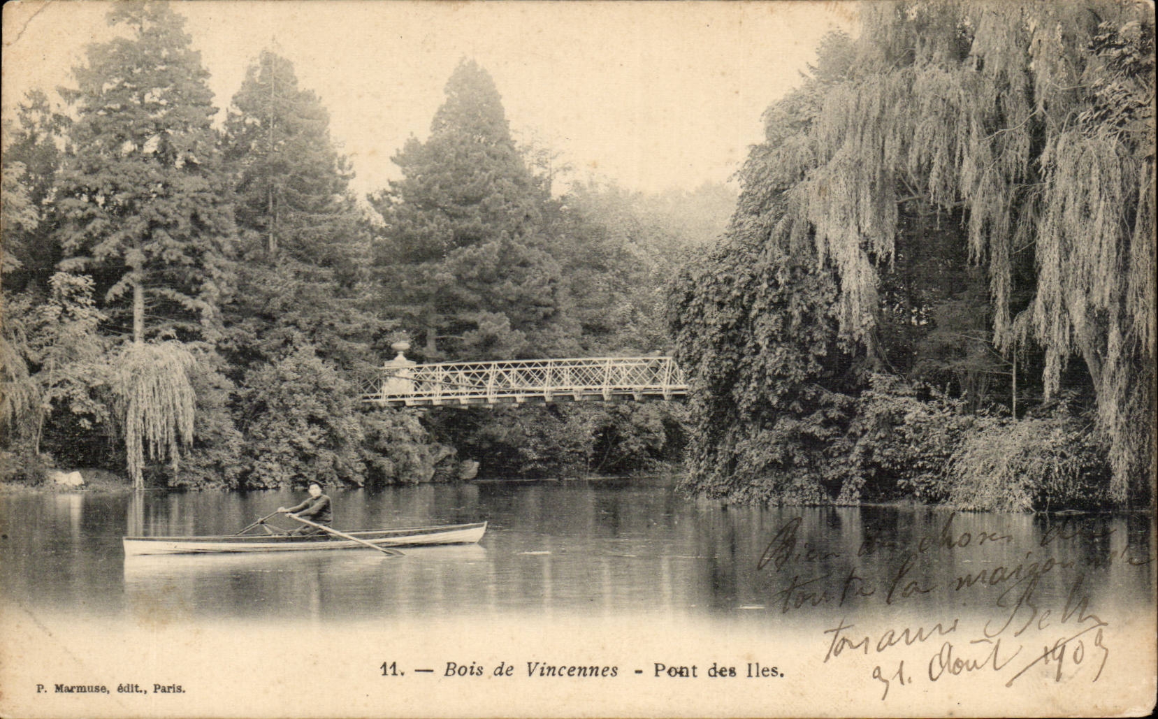 Paris CPA Wood of Vincennes Bridge of the islands