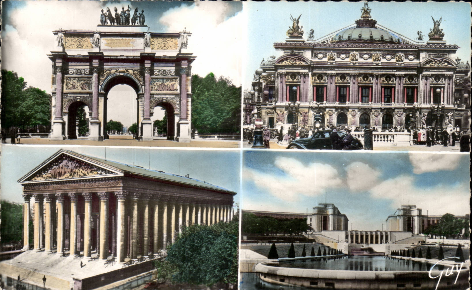 CPA Paris Arc de tRiomphe du Carrousel Opera Madeleine Chaillot
