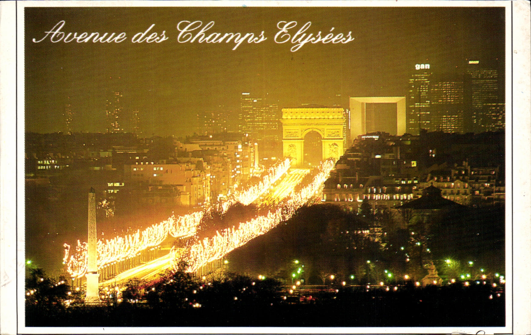 MODERN CARD Paris Avenue of the Elysees Fields