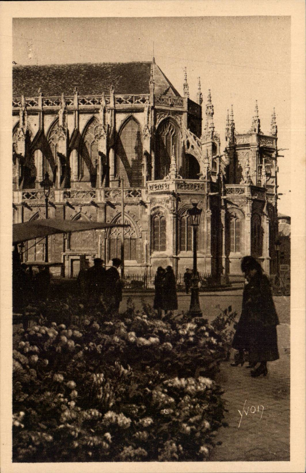 CPA Caen Marche mit den Blumen setzt Saint Pierre