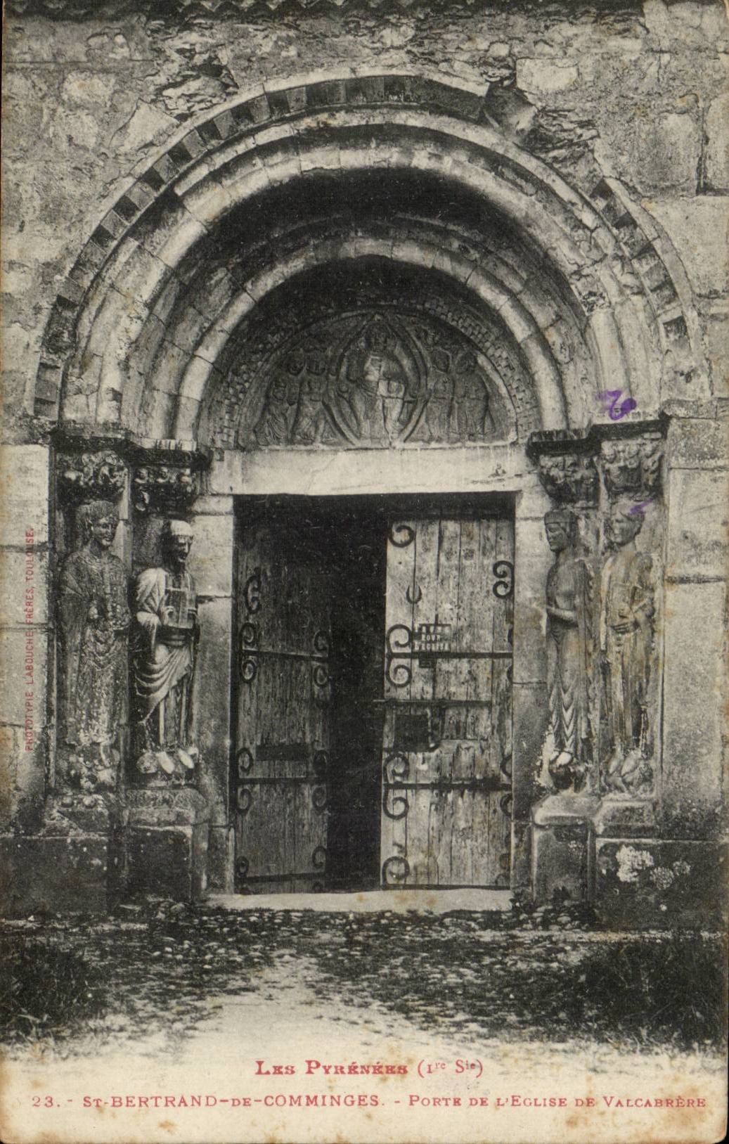 CPA Saint Bertrand de Comminges Gate der Kirche von Valcabrere