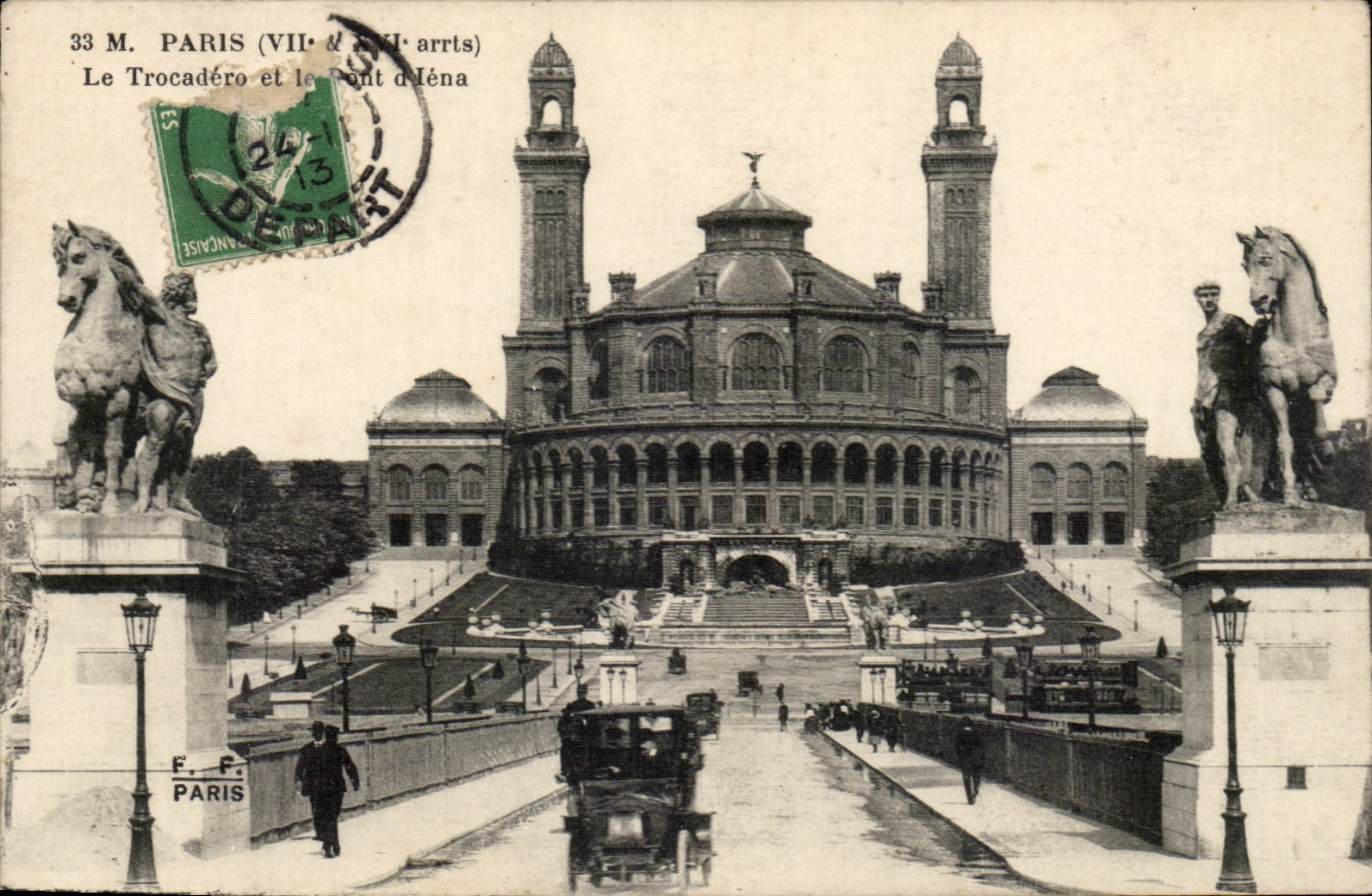 Paris CPA Trocadero and the bridge of iena