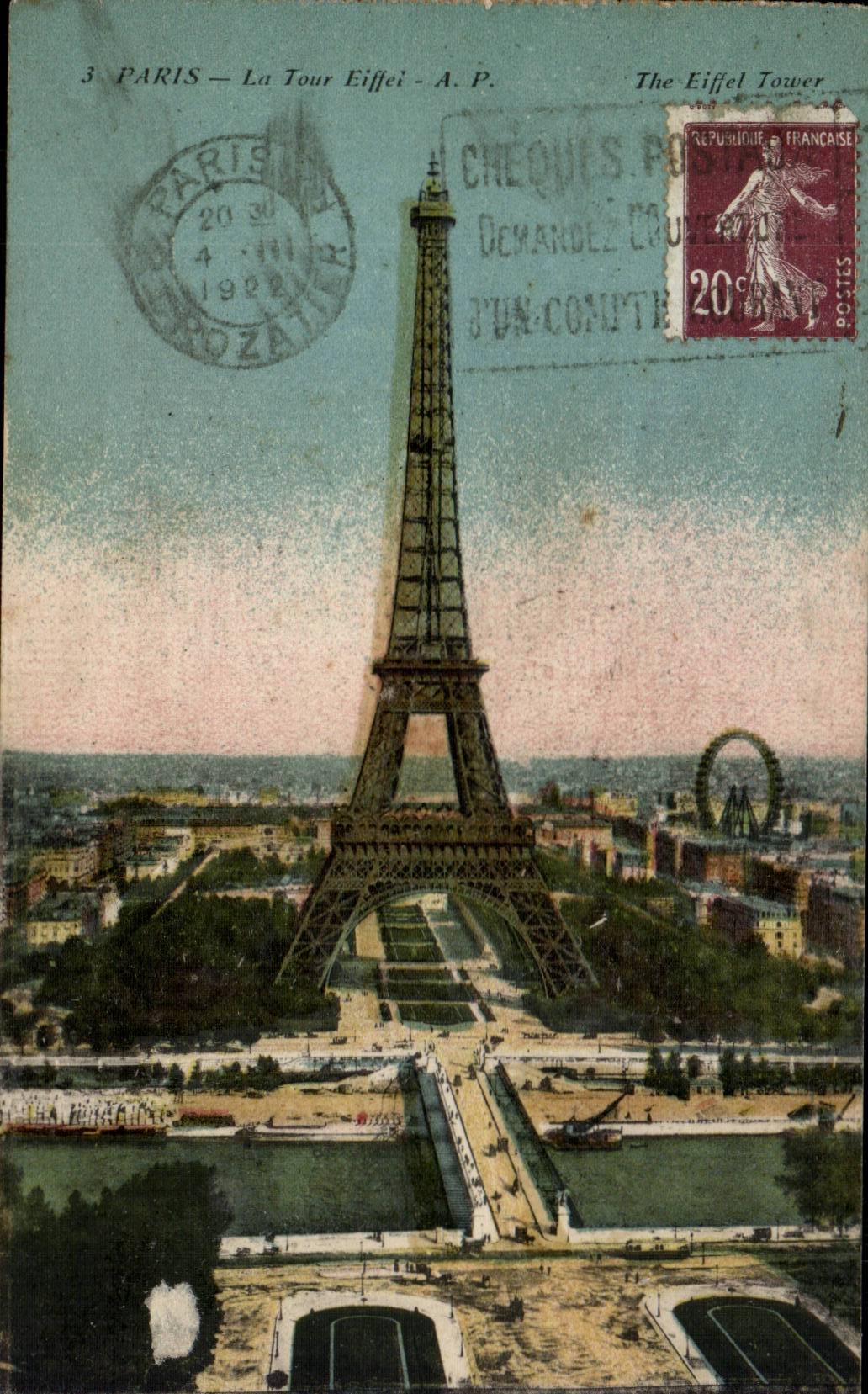 Paris CPA Eiffel Tower