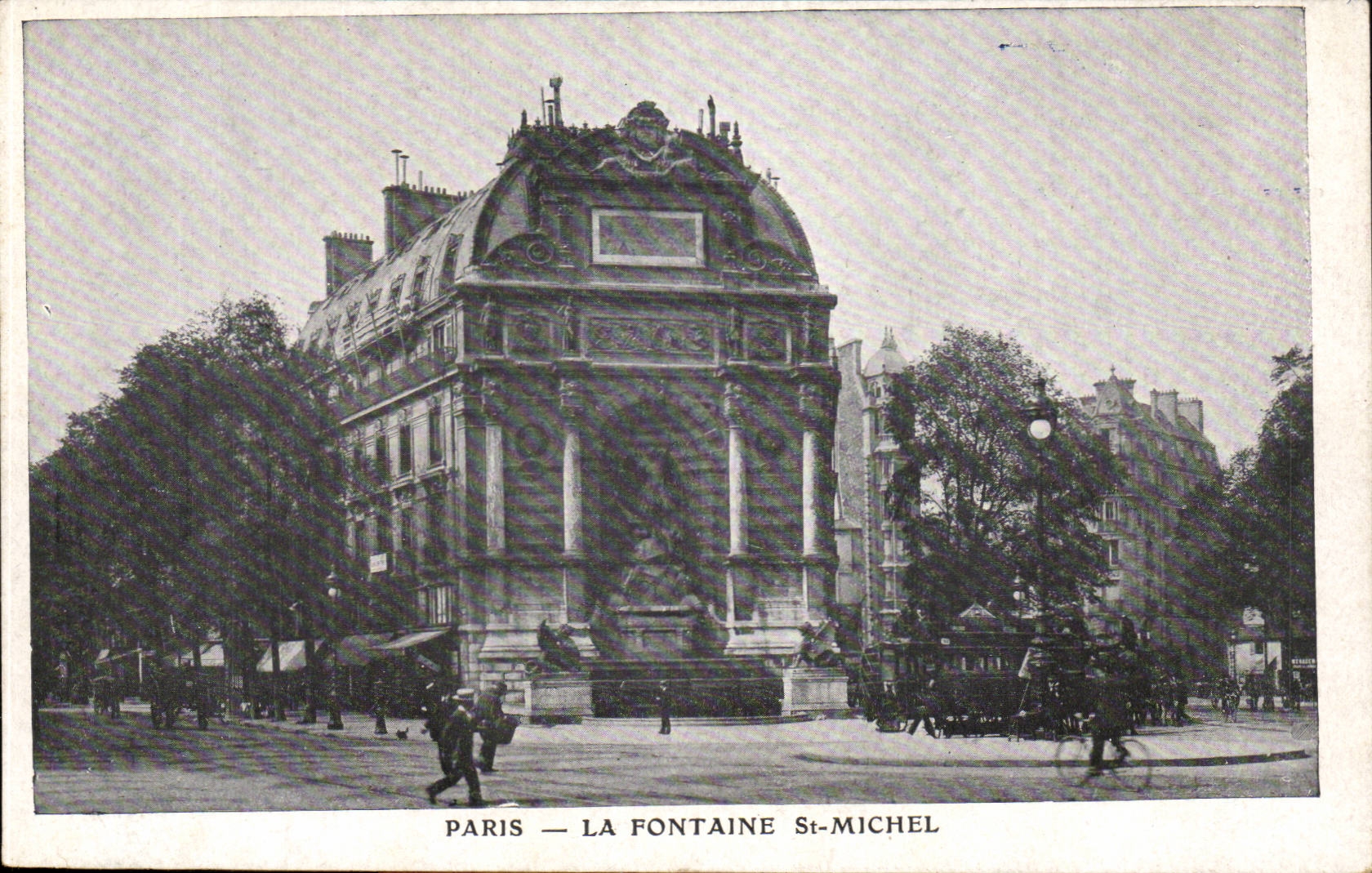 Paris CPA the fountain St Michel