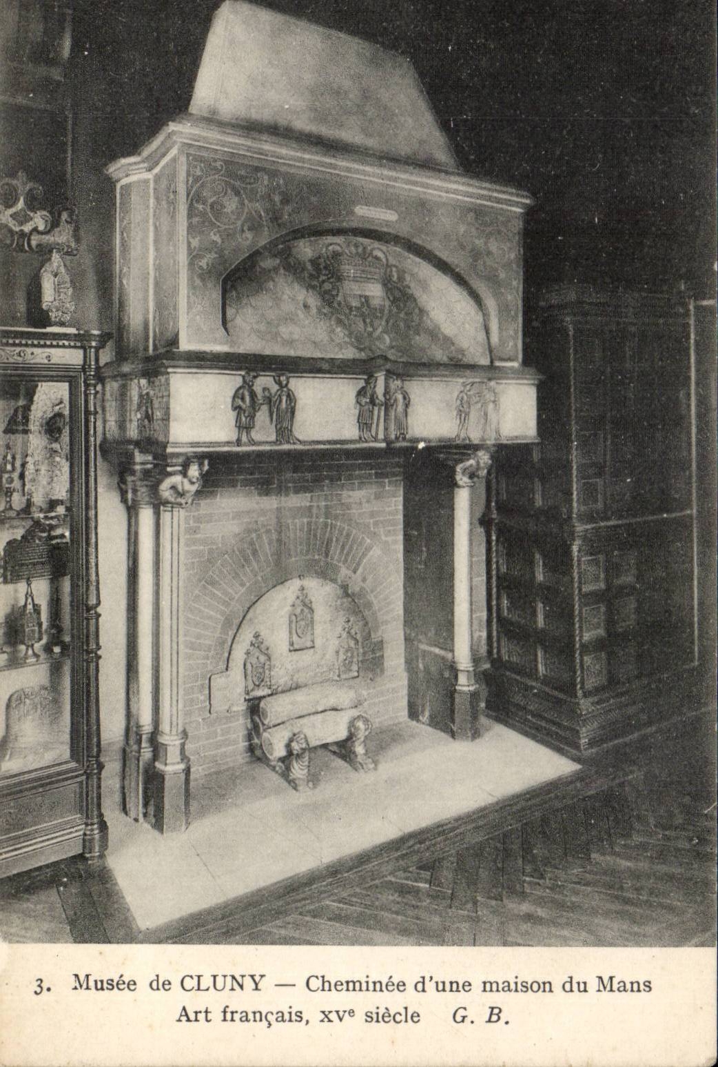 Paris CPA Museum of Cluny Chimney of a house of Mans French Art
