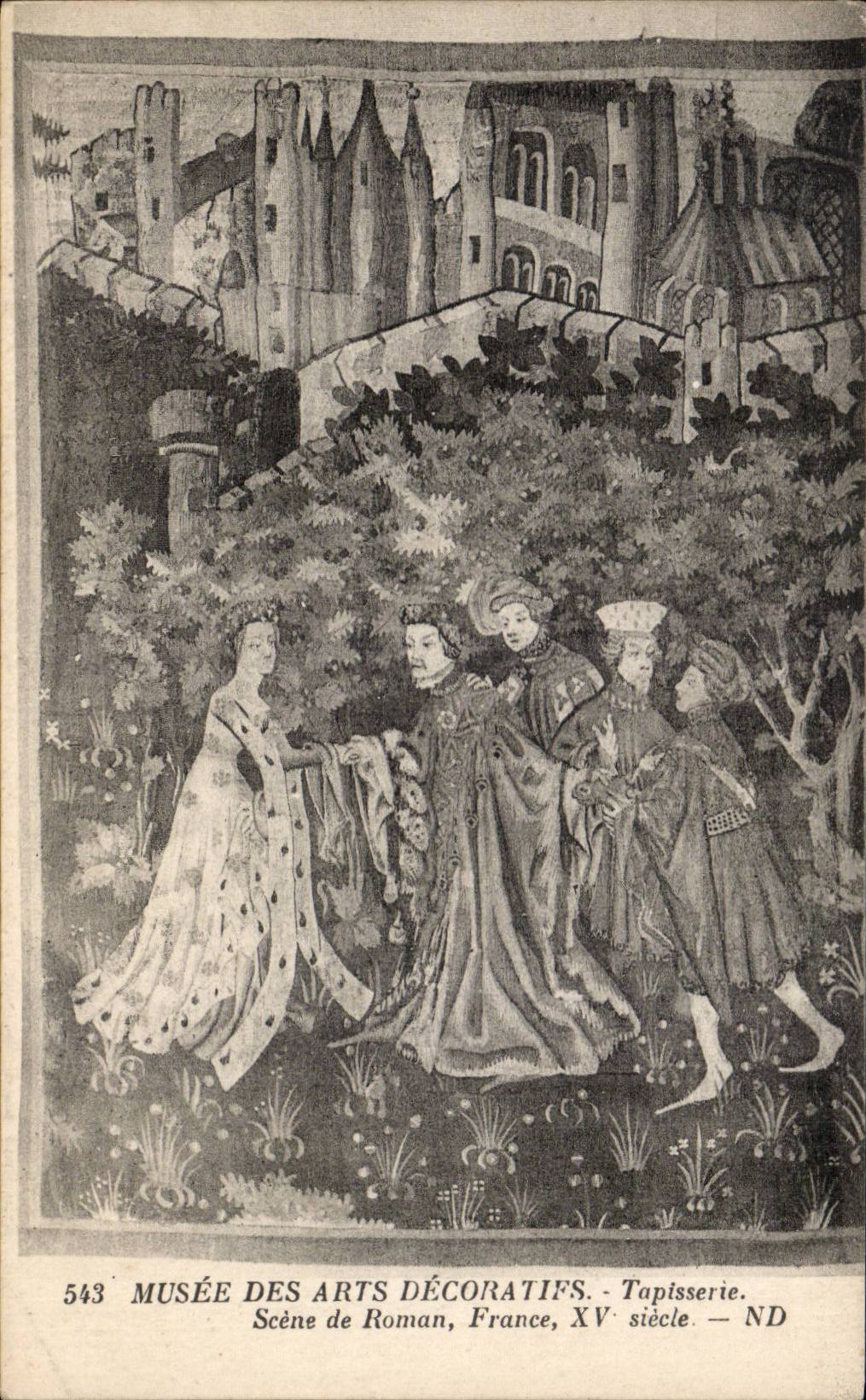 Paris CPA Musee des Arts decoratifs Tapisserie Scene de Roman France