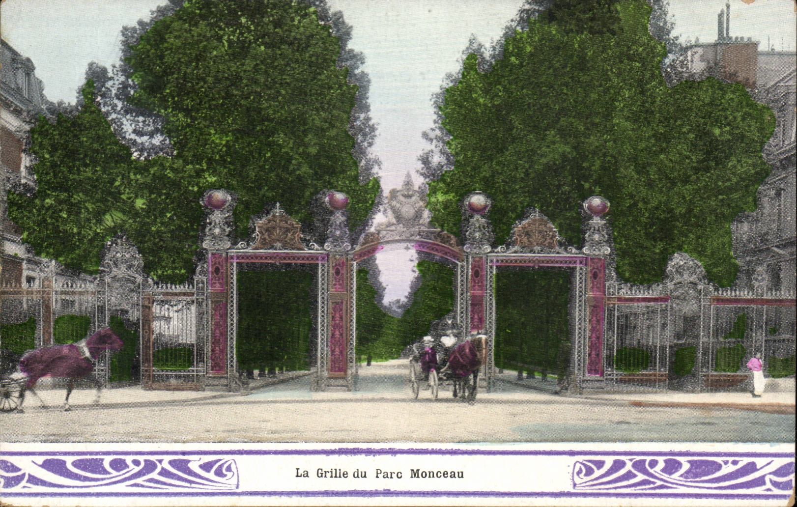 Paris CPA the grid of the park Heap