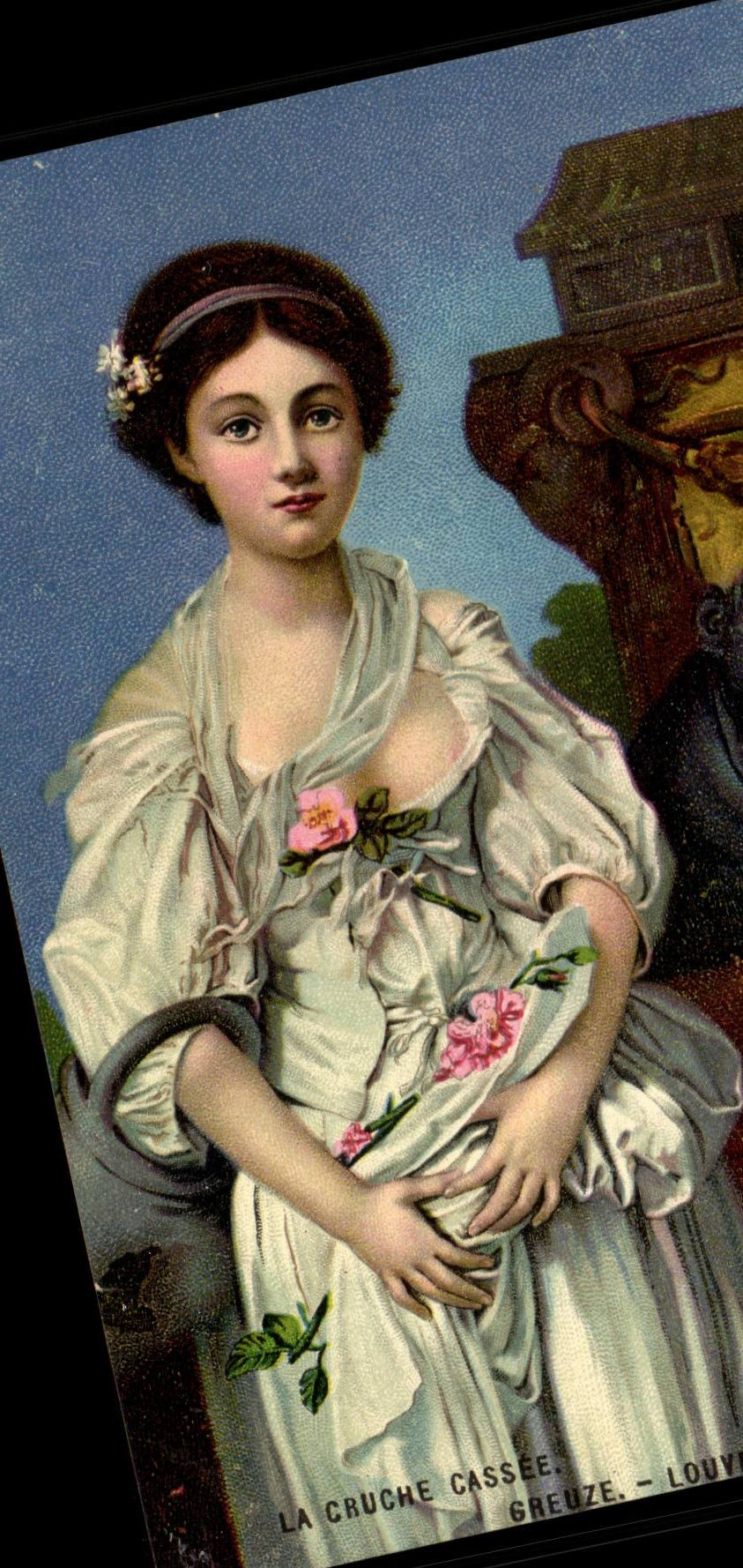 CPA Fantaisie Paris Louvre la cruche cassee Greuze