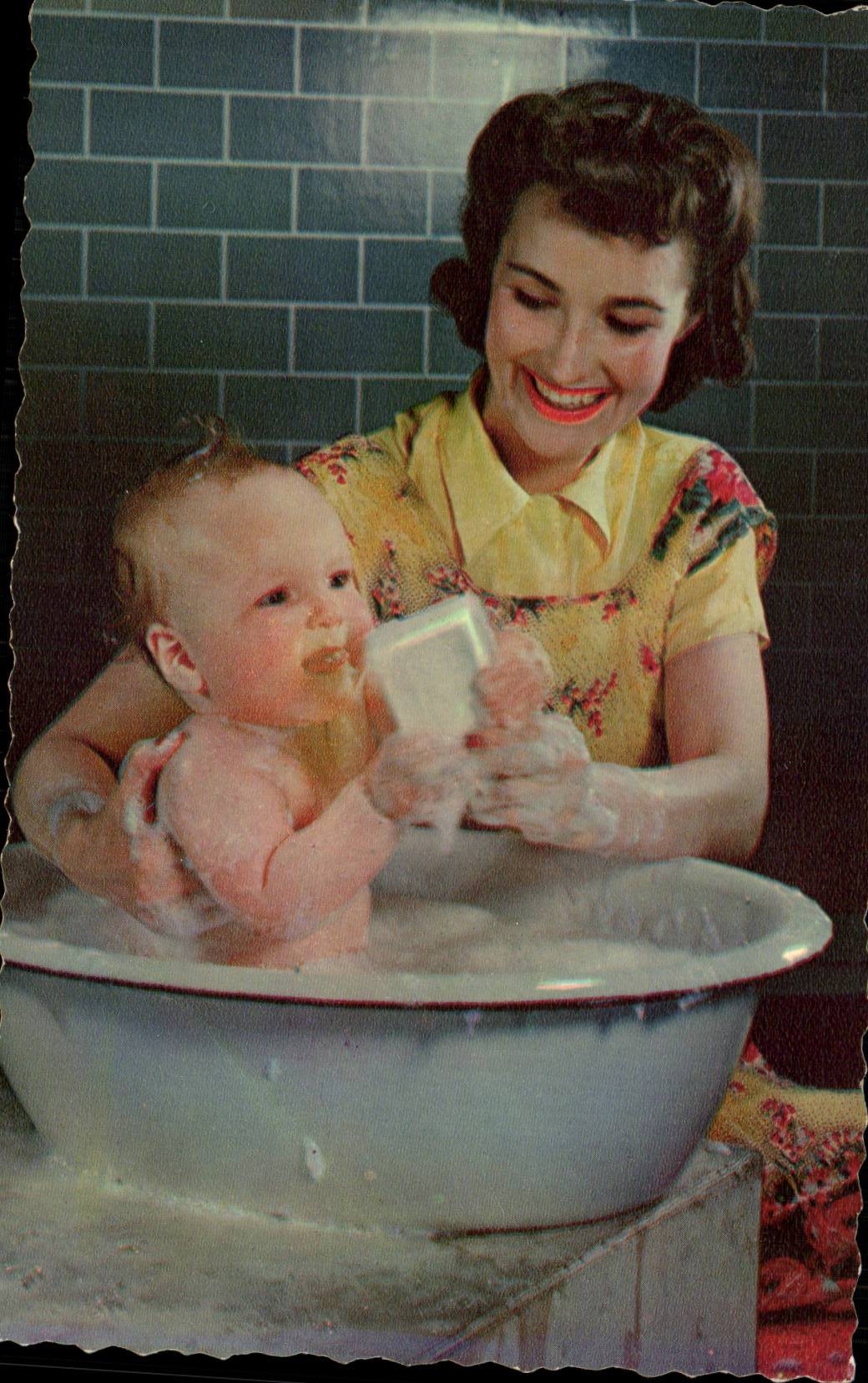 MODERN CARD Fantasy Child Woman and baby