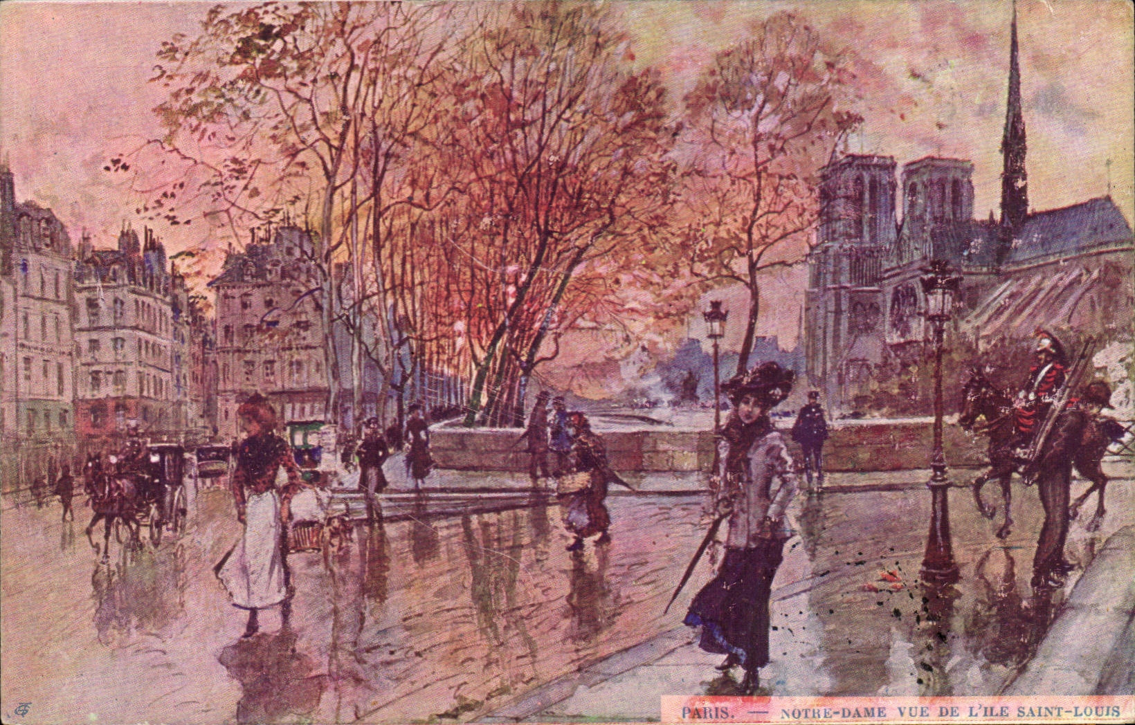 CPA Paris Notre DAme vue de l'ile Saint Louis