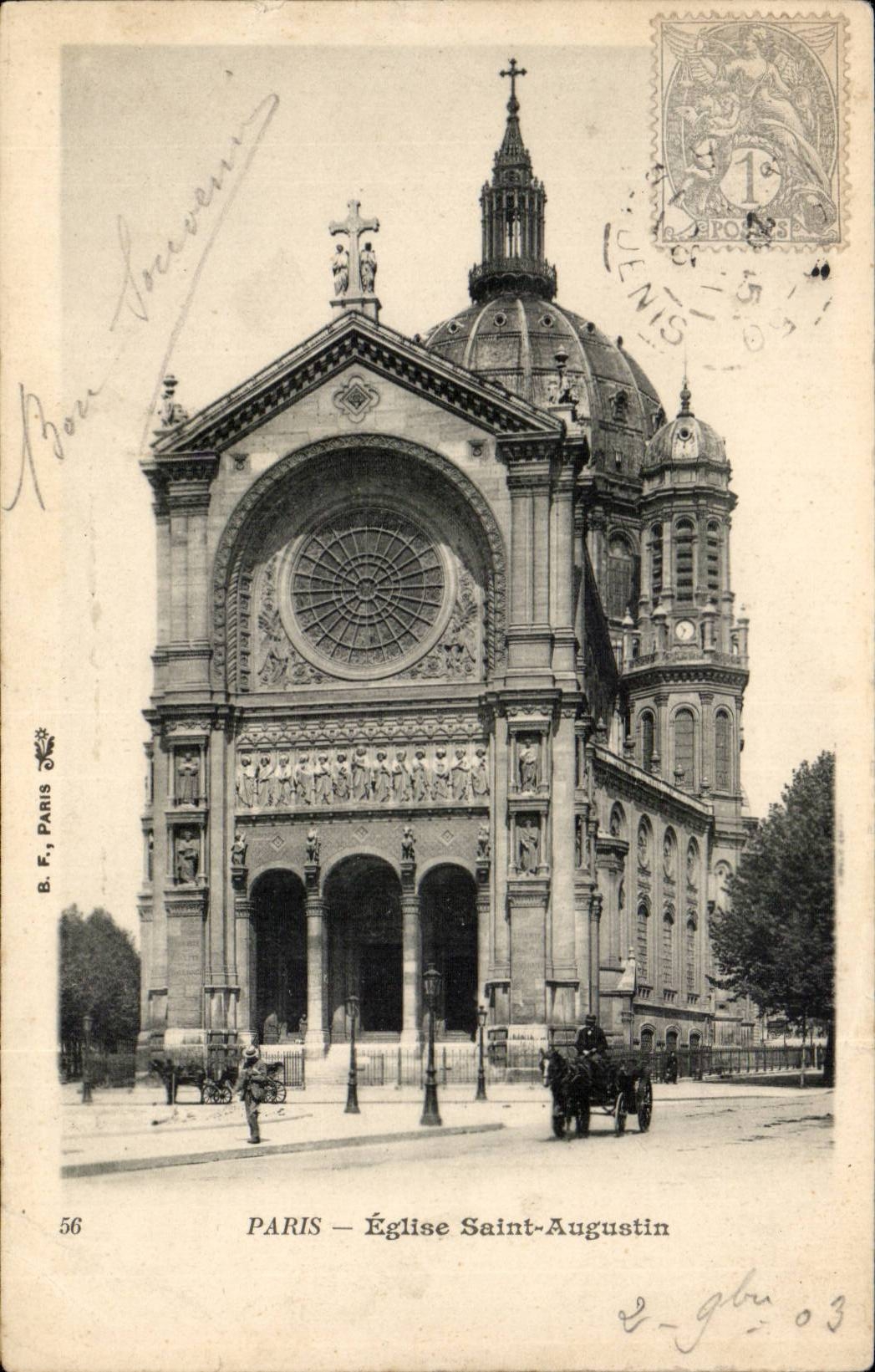 Paris CPA Church St Augustin