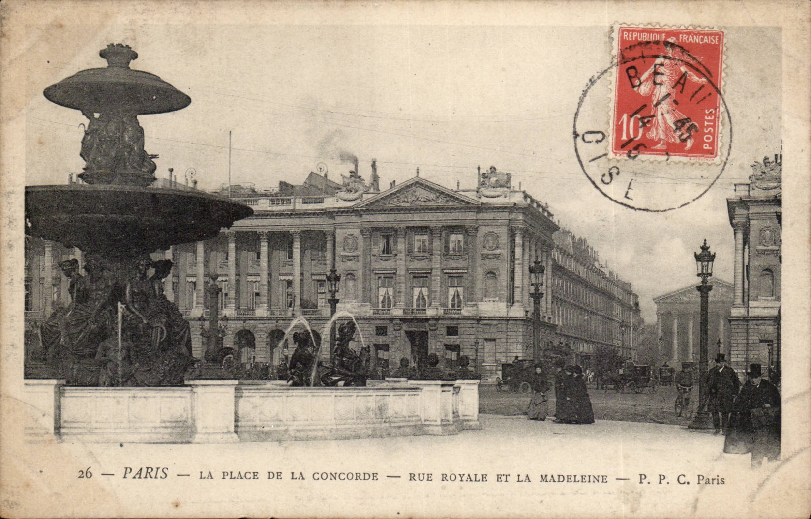 Paris CPA Places harmony Royal Rue and the Madeleine