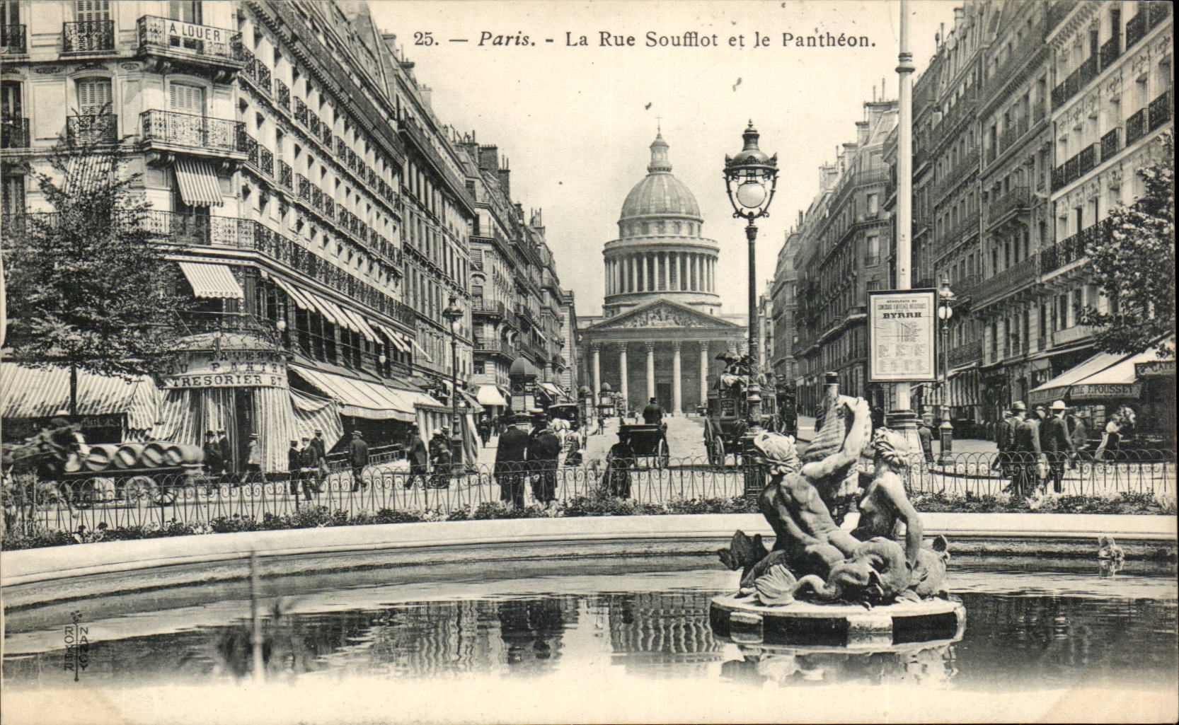 Paris CPA the street Soufflot and the Pantheon