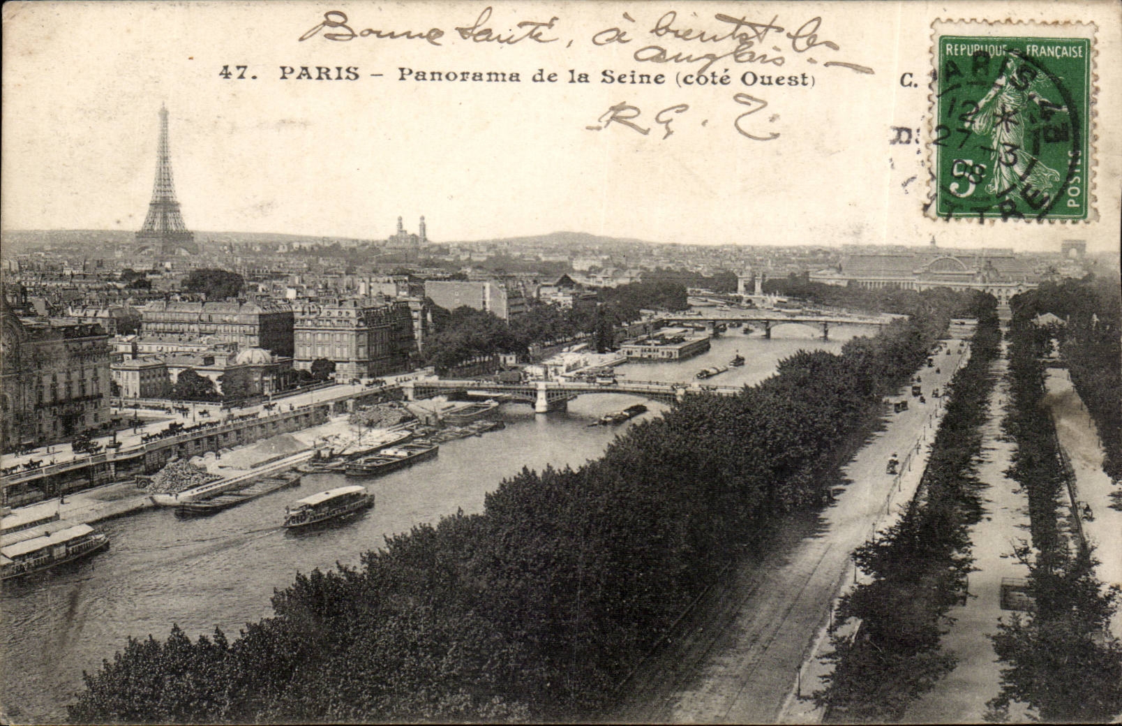 Paris CPA Panorama de la Seine (cote Ouest)