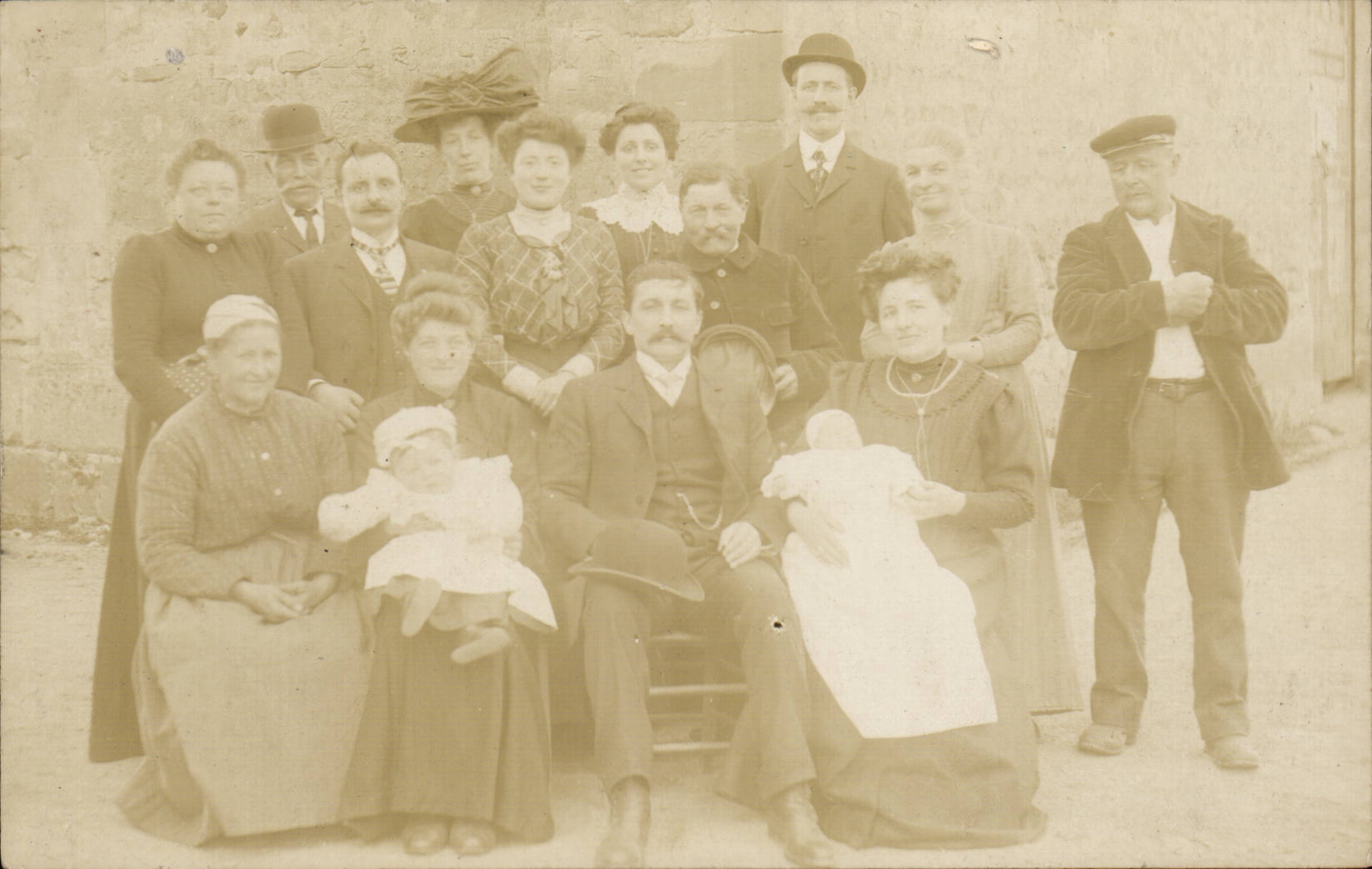 Real photo Family (folklore costume)