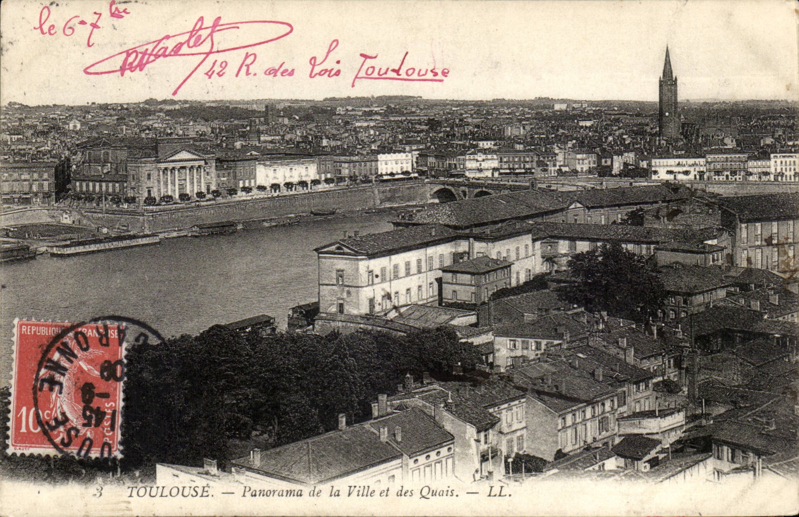 CPA Toulouse Panorama de la ville et des quais