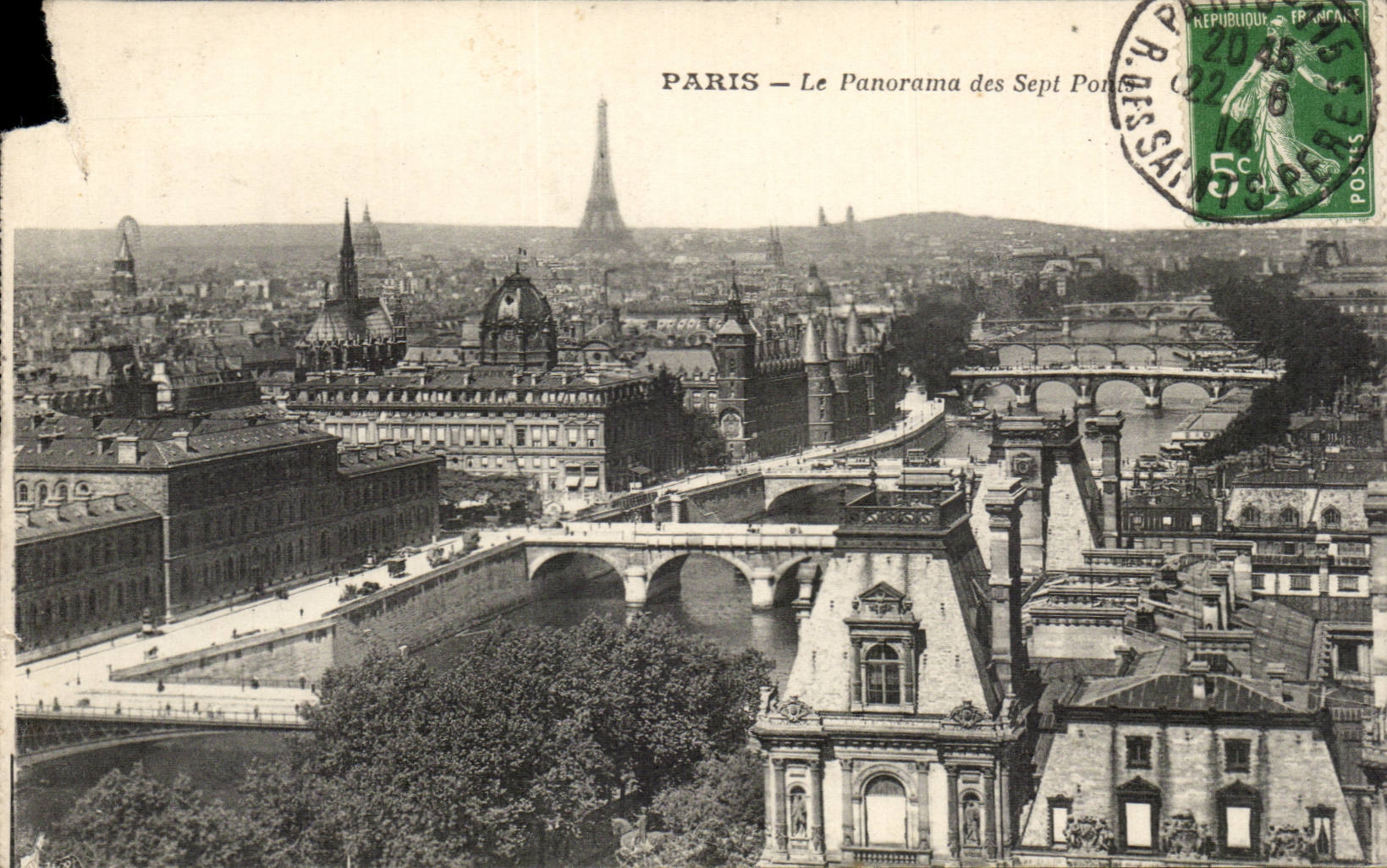 Paris CPA Le panorama des sept ponts
