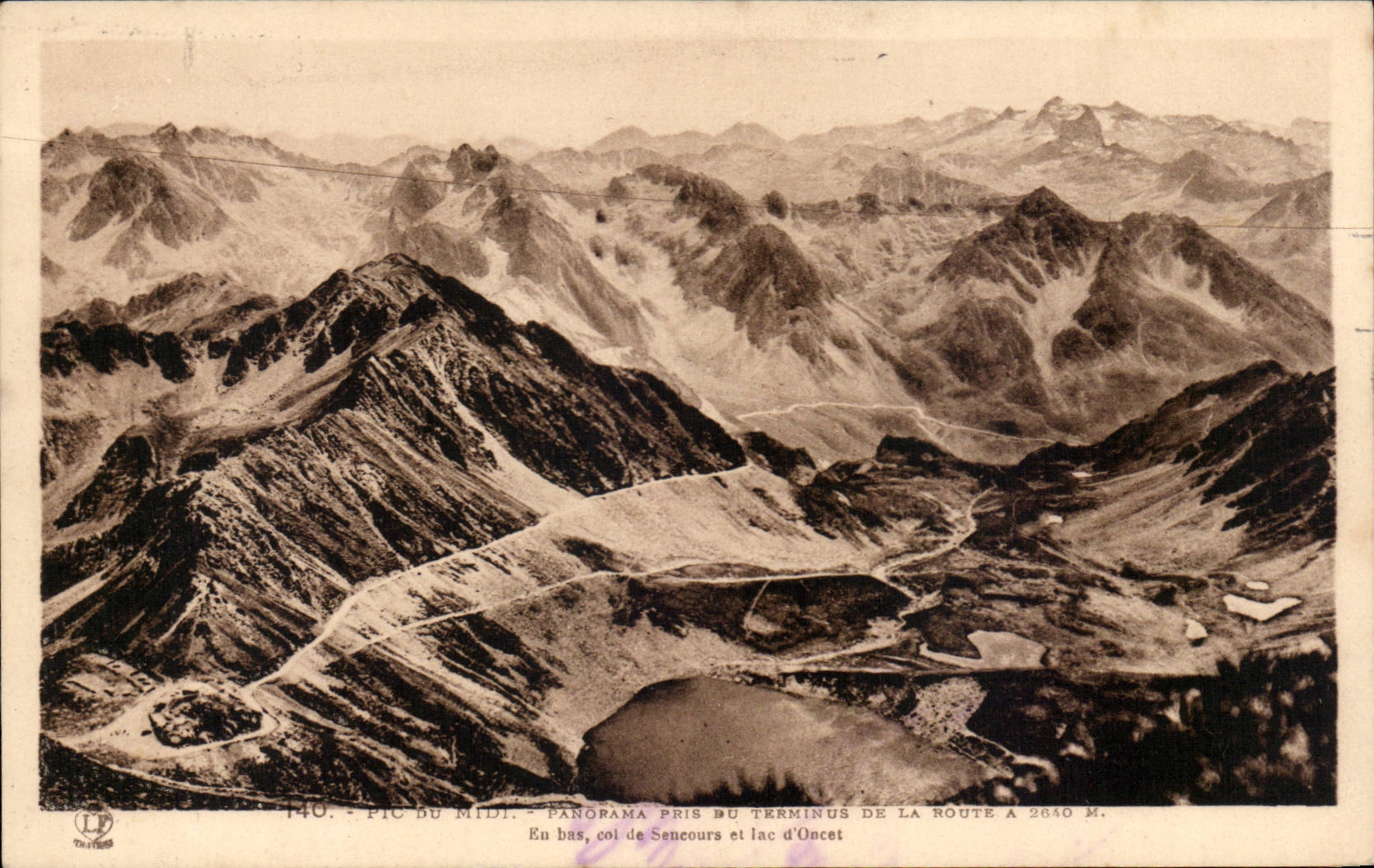 CPA Pic des Sudpanoramas das vom Terminus der Strasse genommen wird hat 2640m