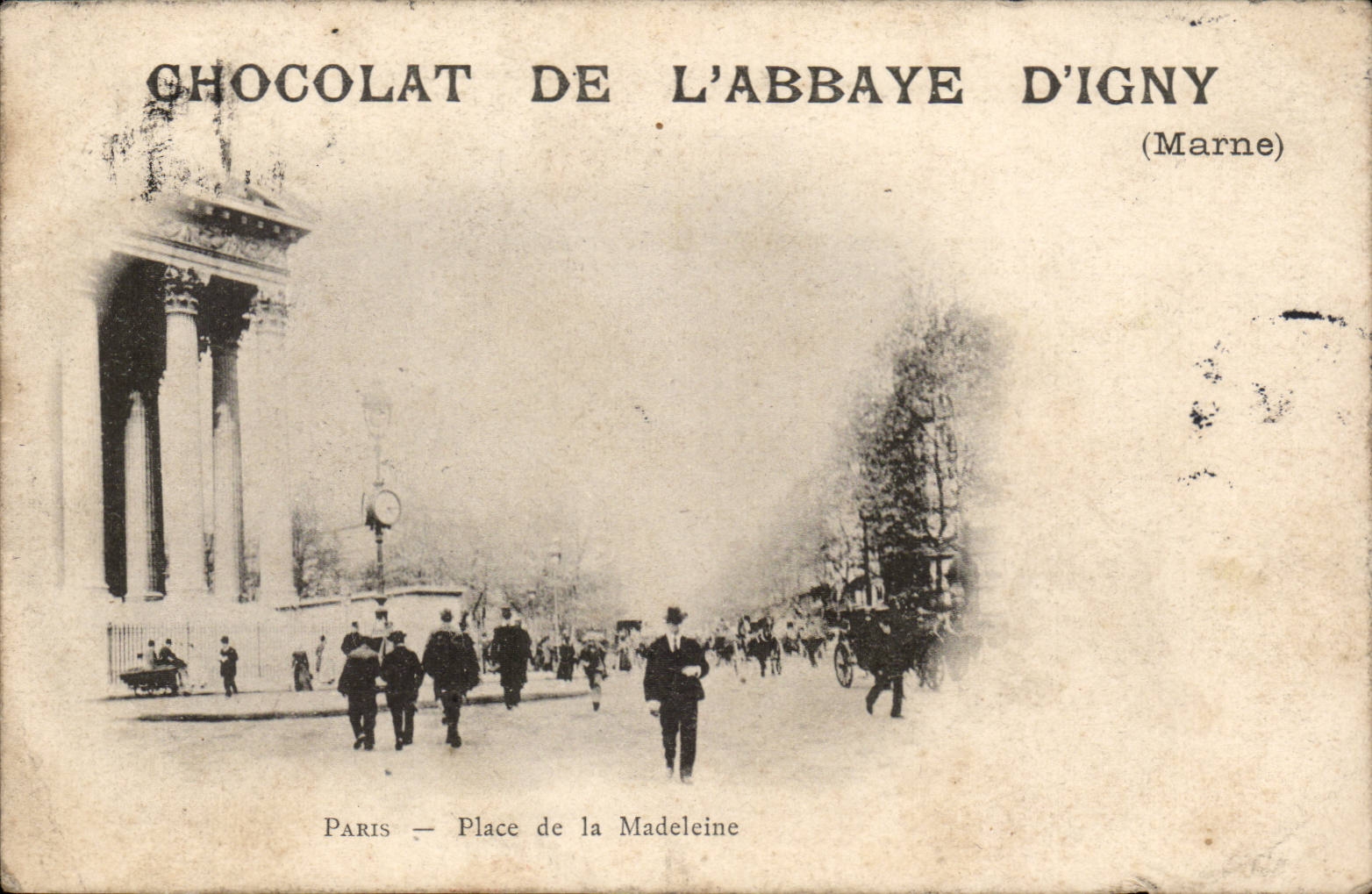 Paris CPA Chocolate of the abbey Of igny Place of the Madeleine