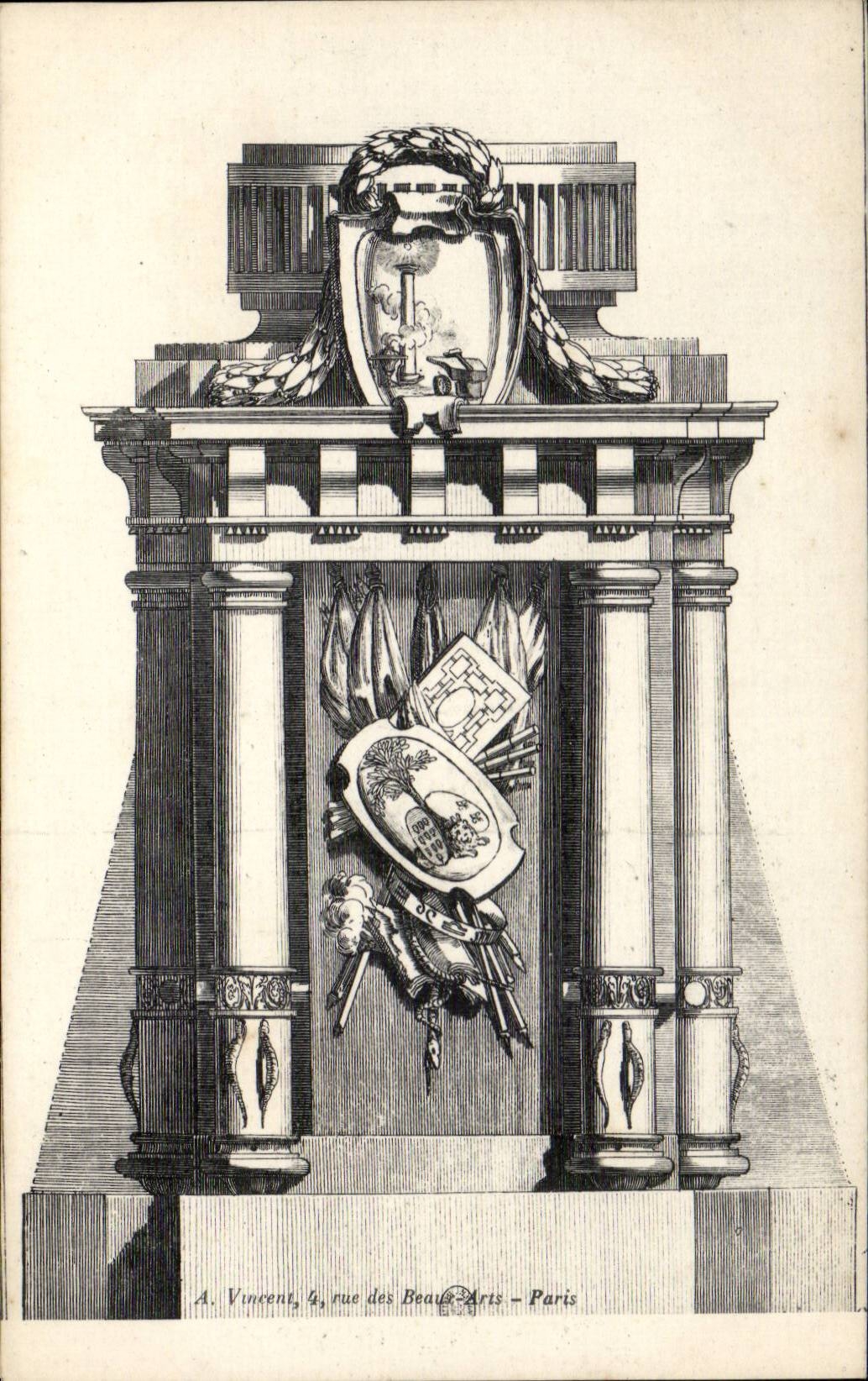 Paris CPA A Vincent Rue des Beaux Arts