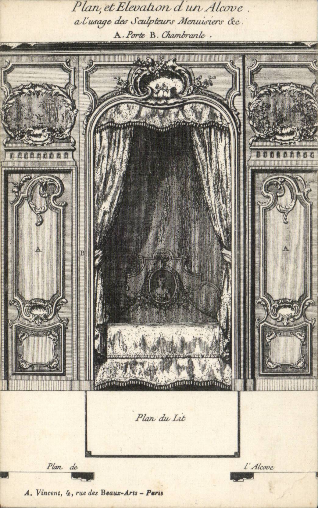Paris CPA Plan du lit A Vincent Rue des Beaux Arts