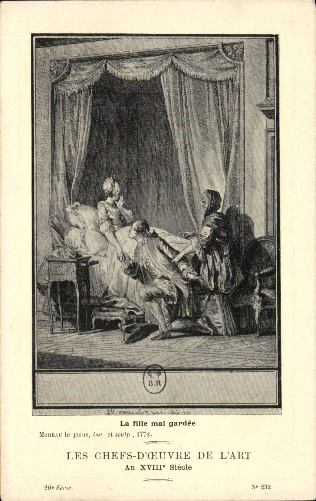 CPA Fantaisie Les chefs d'oeuvre de l'art au 18eme la fille mal gardee Moreau le jeune 