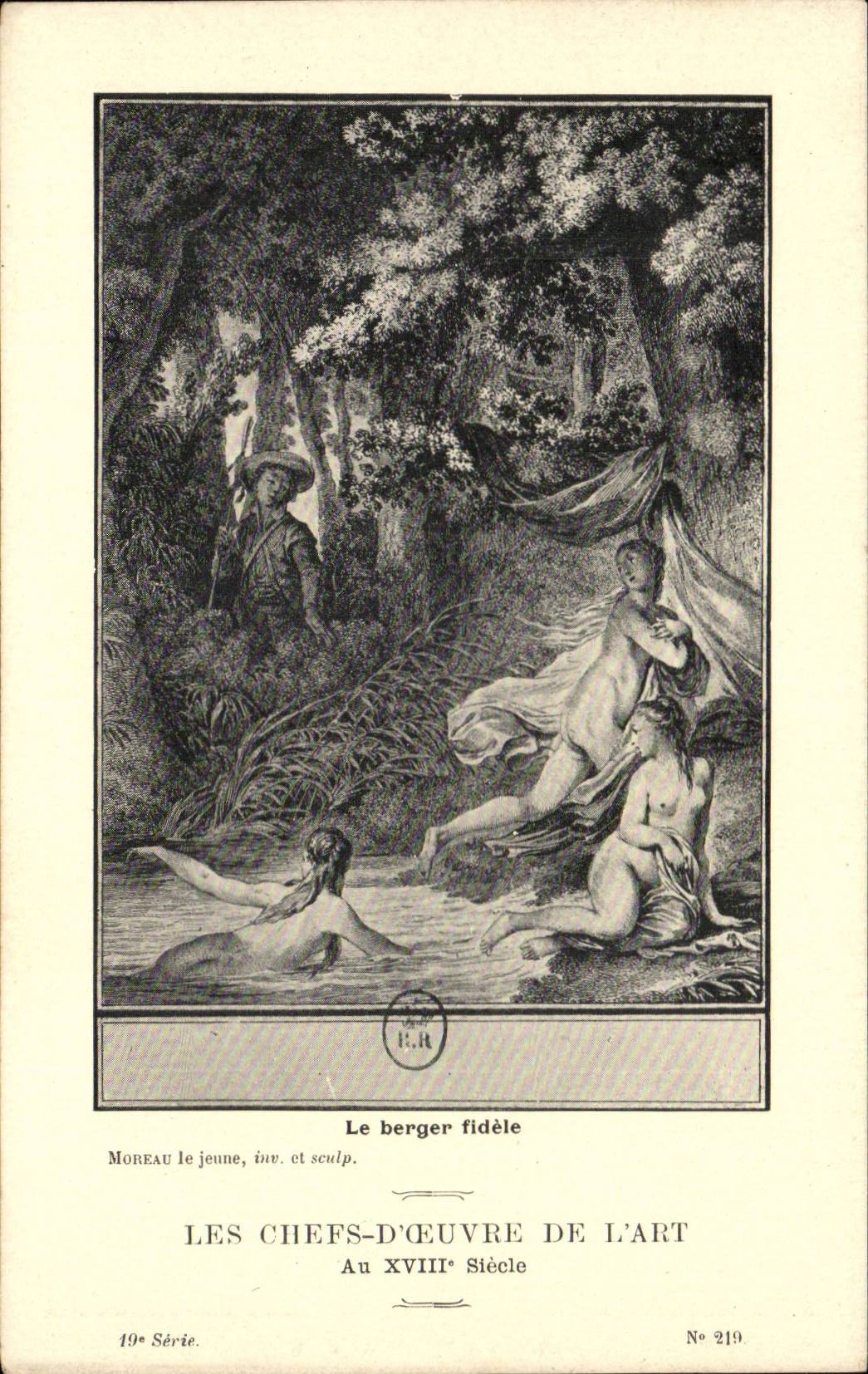 CPA Fantaisie Les chefs d'oeuvre de l'art au 18eme le berger fidele Moreau le jeune 