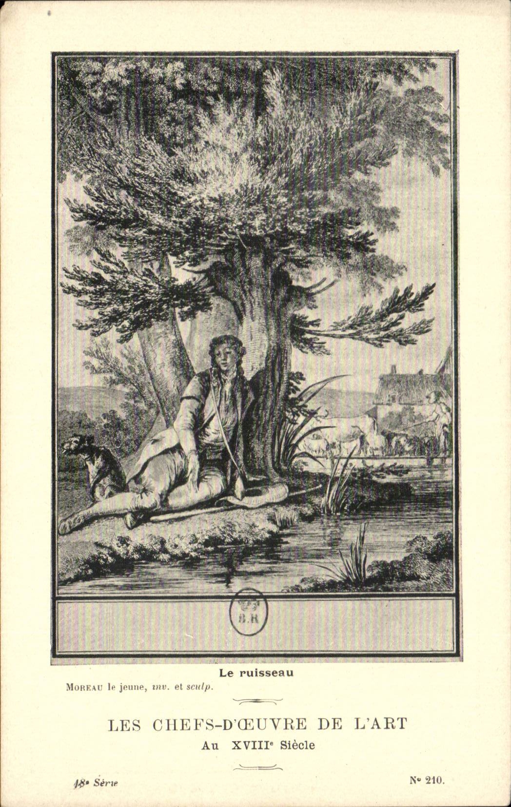 CPA Fantaisie Les chefs d'oeuvre de l'art au 18eme Le ruisseau Moreau le jeune