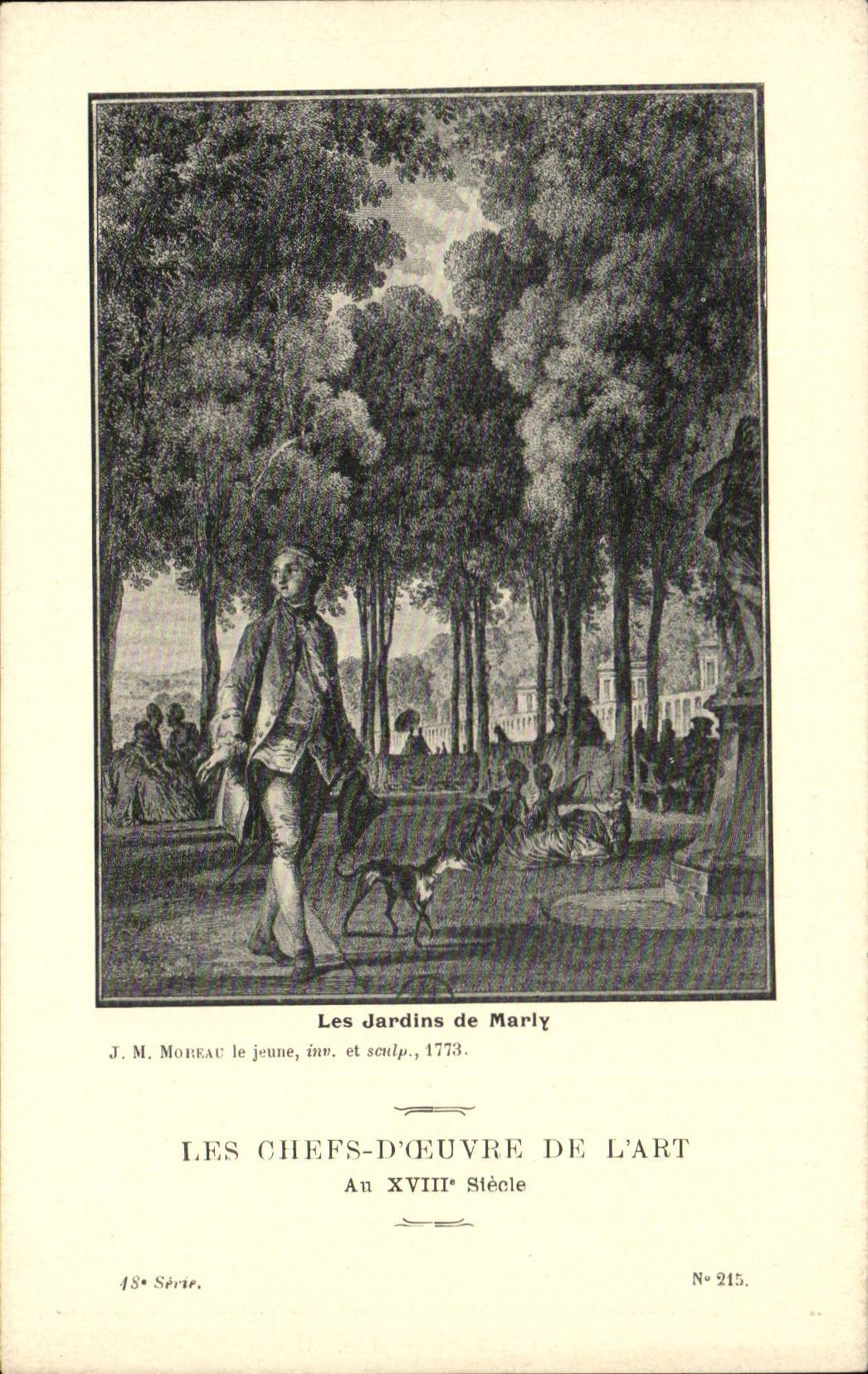 CPA Fantaisie Les chefs d'oeuvre de l'art au 18eme Les jardins de marly Moreau le jeune