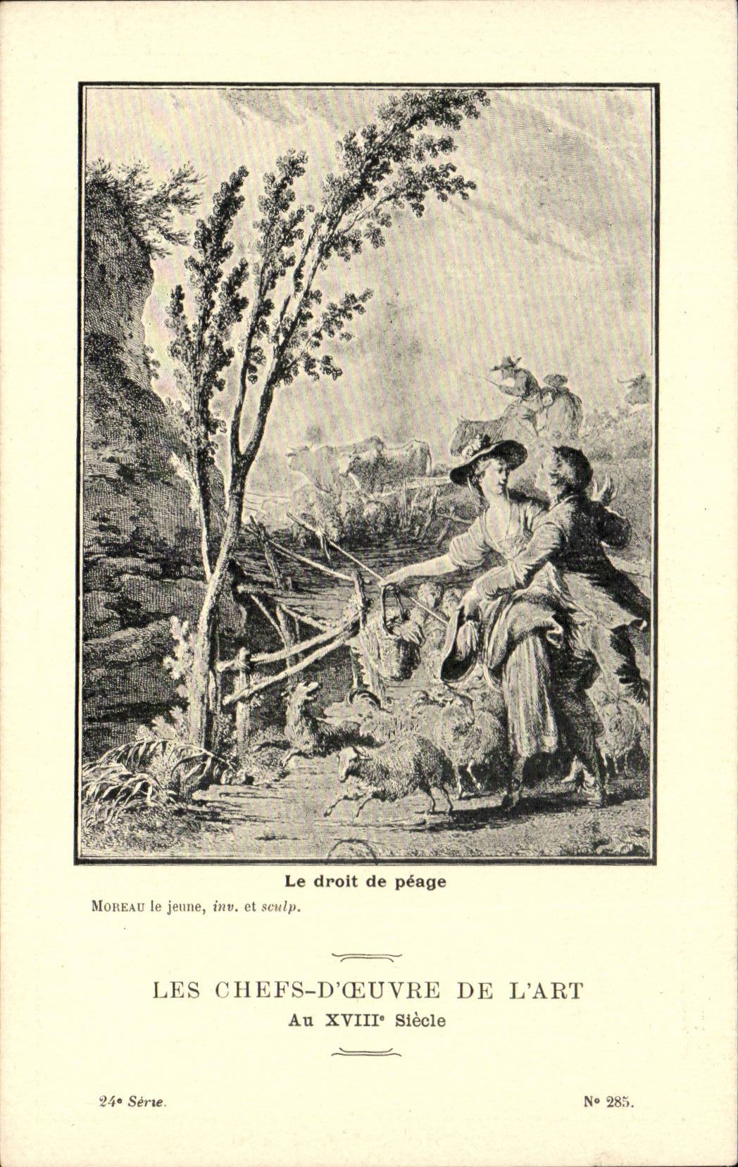 CPA Fantaisie Les chefs d'oeuvre de l'art au 18eme Le droit de peage Moreau le jeune