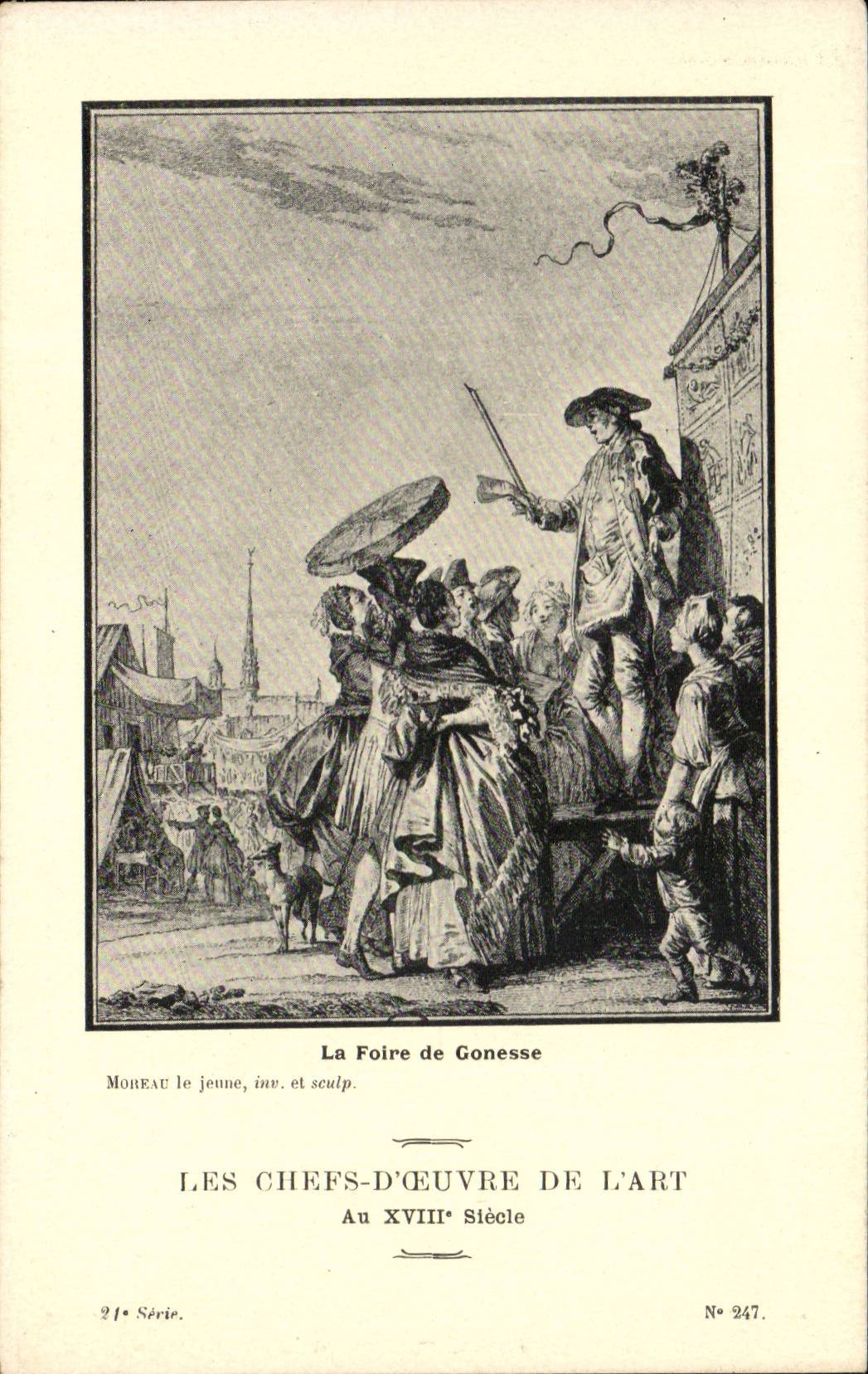 CPA Fantaisie Les chefs d'oeuvre de l'art au 18eme La foire de gonesse Moreau le jeune