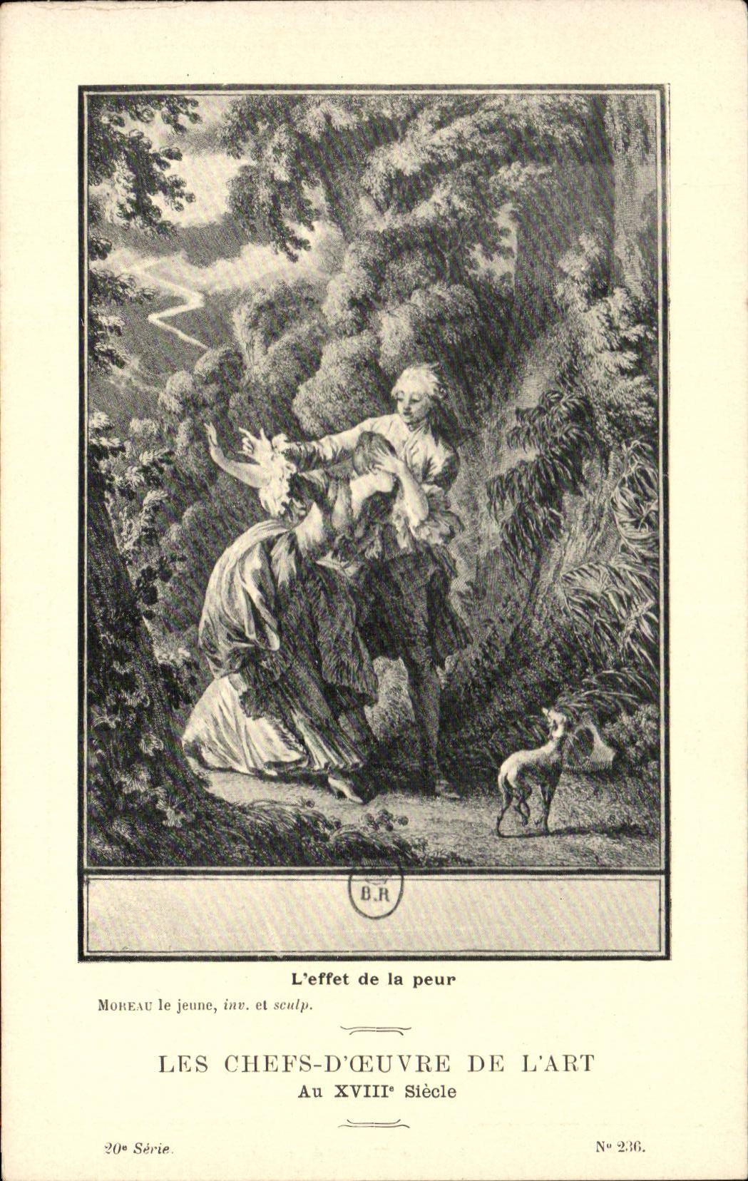 CPA Fantaisie Les chefs d'oeuvre de l'art au 18eme L'effet de la peur Moreau le jeune