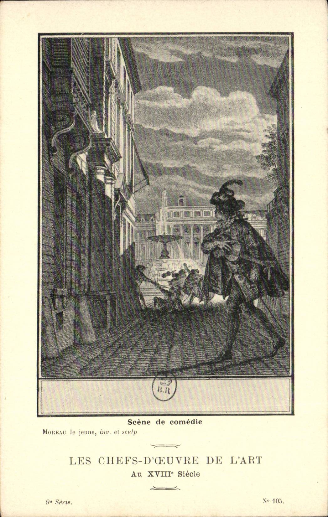 CPA Fantaisie Les chefs d'oeuvre de l'art au 18eme Scene de comedie Moreau le jeune